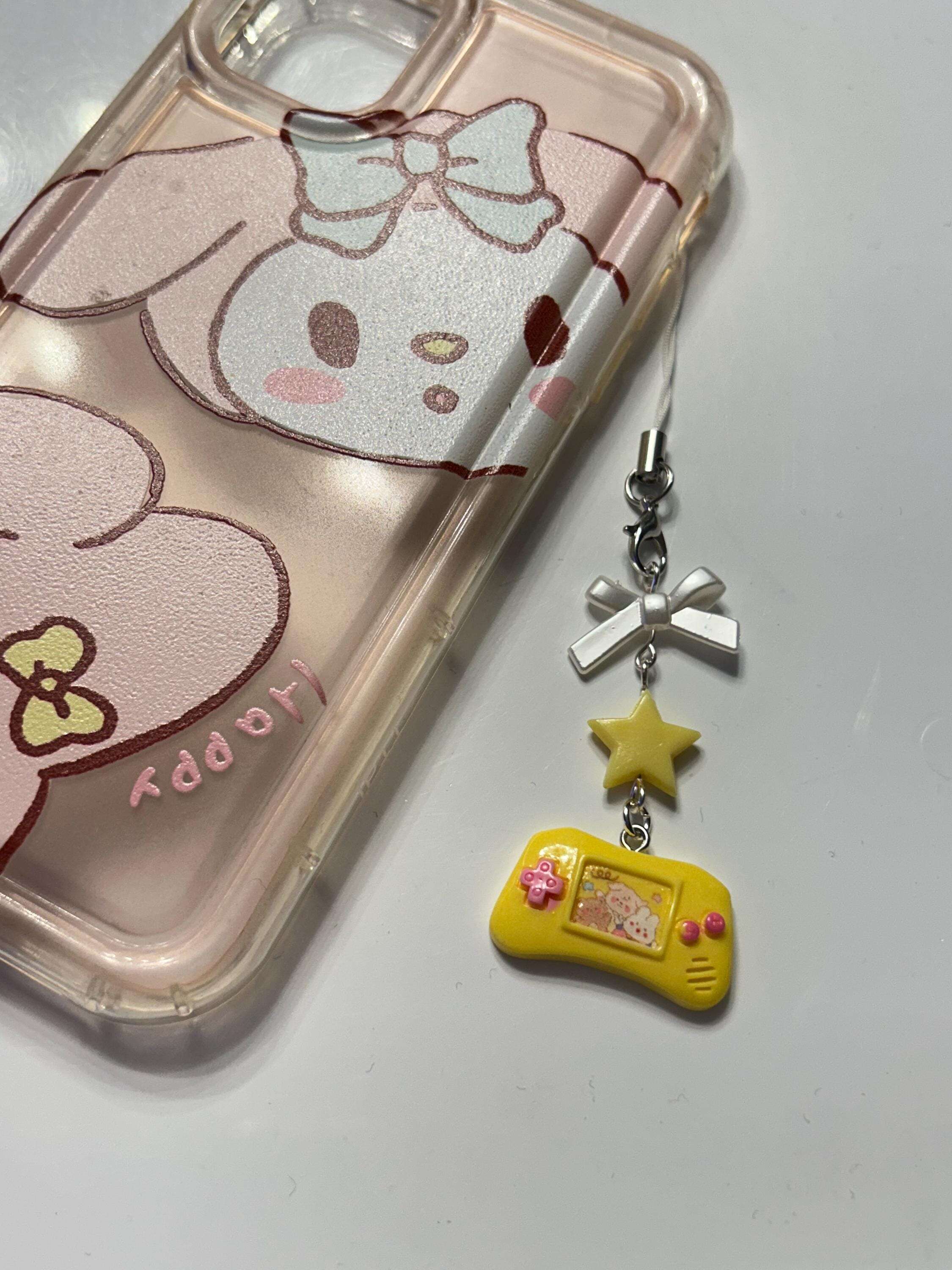 HANDMADE Cute Retro Gamer Girl Console Phone Charms Yellow