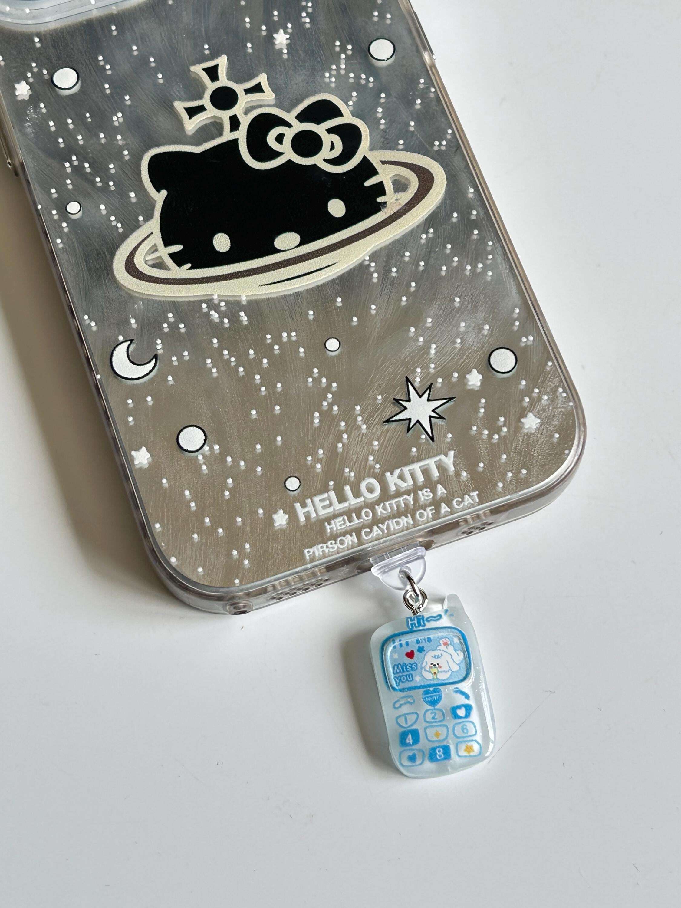 HANDMADE Cute retro Mobile Phone Dust Plugs Blue