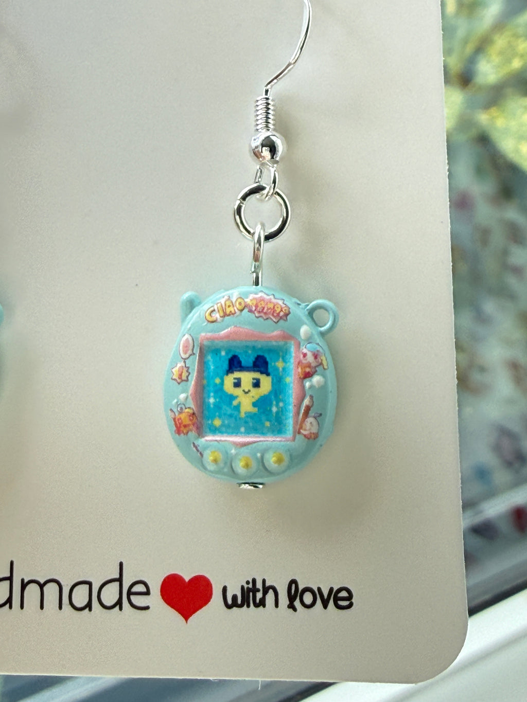 Kawaii Virtual Pet Dangle Earrings 🩵🎮