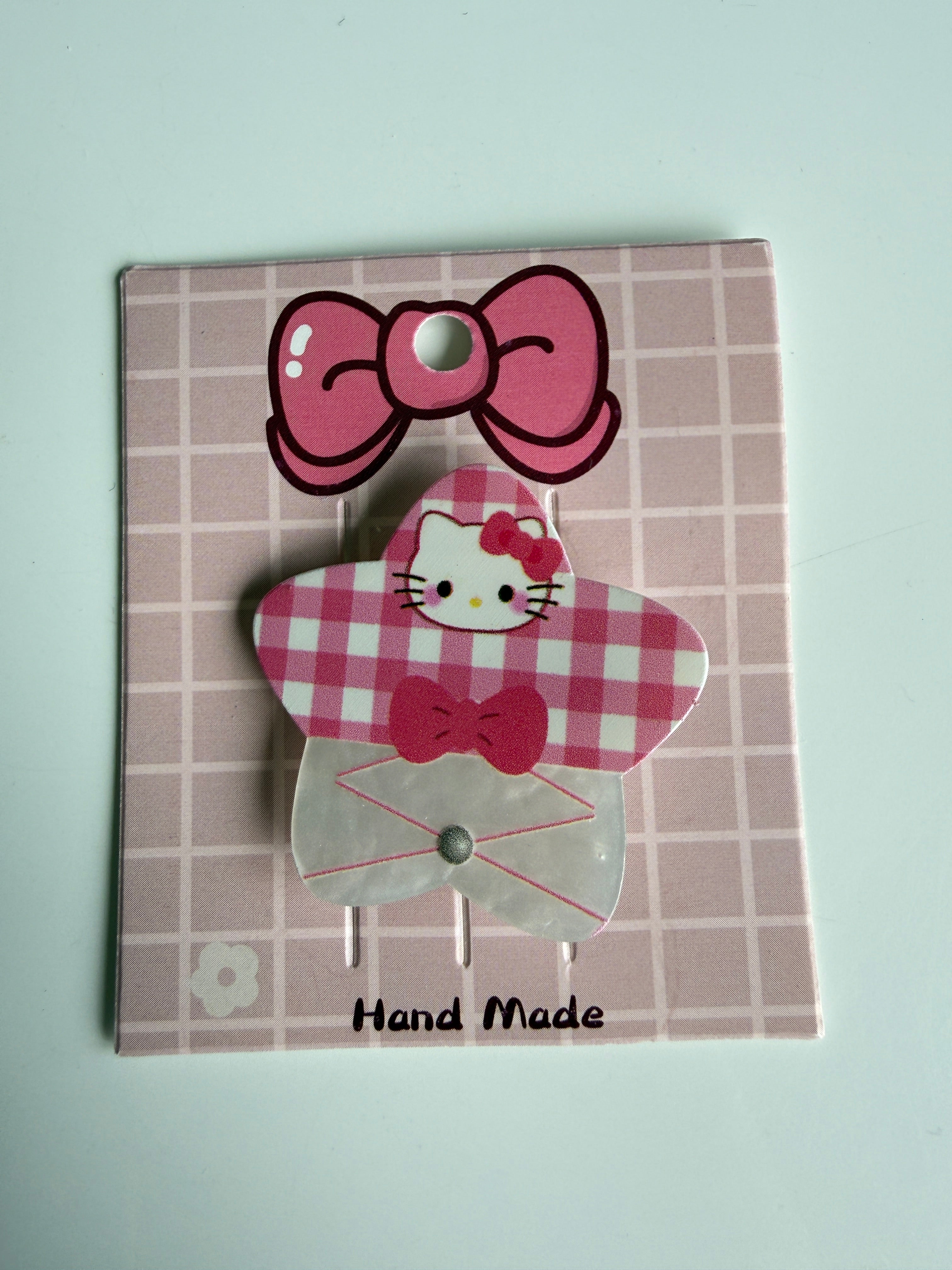 Super Cute Handmade Kawaii HK Hair Clips. kitty hair slides