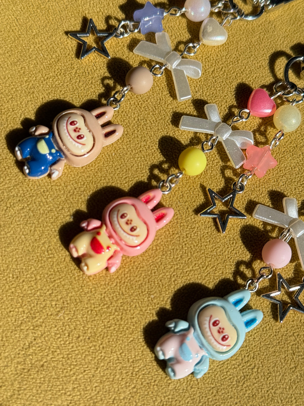 Labubu Inspired Keychain – Kawaii Monster Monster Charm, Pastel Beaded Bag Charm, Cute Y2K Coquette Accessory