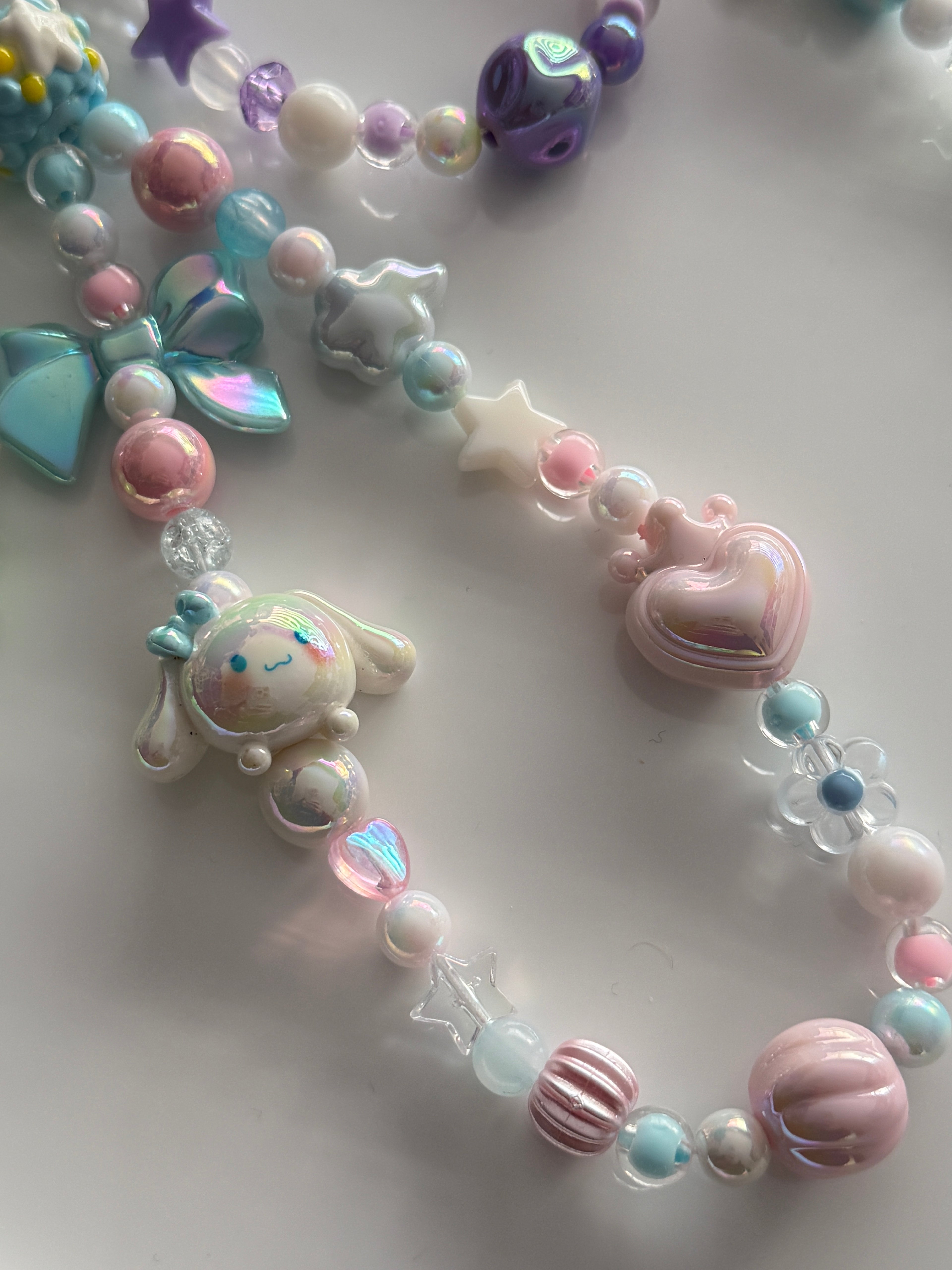 Kawaii Phone Charm | Pastel Queen of Hearts Beaded Strap | Cute Sanrio Inspired Y2K Mobile Accessory