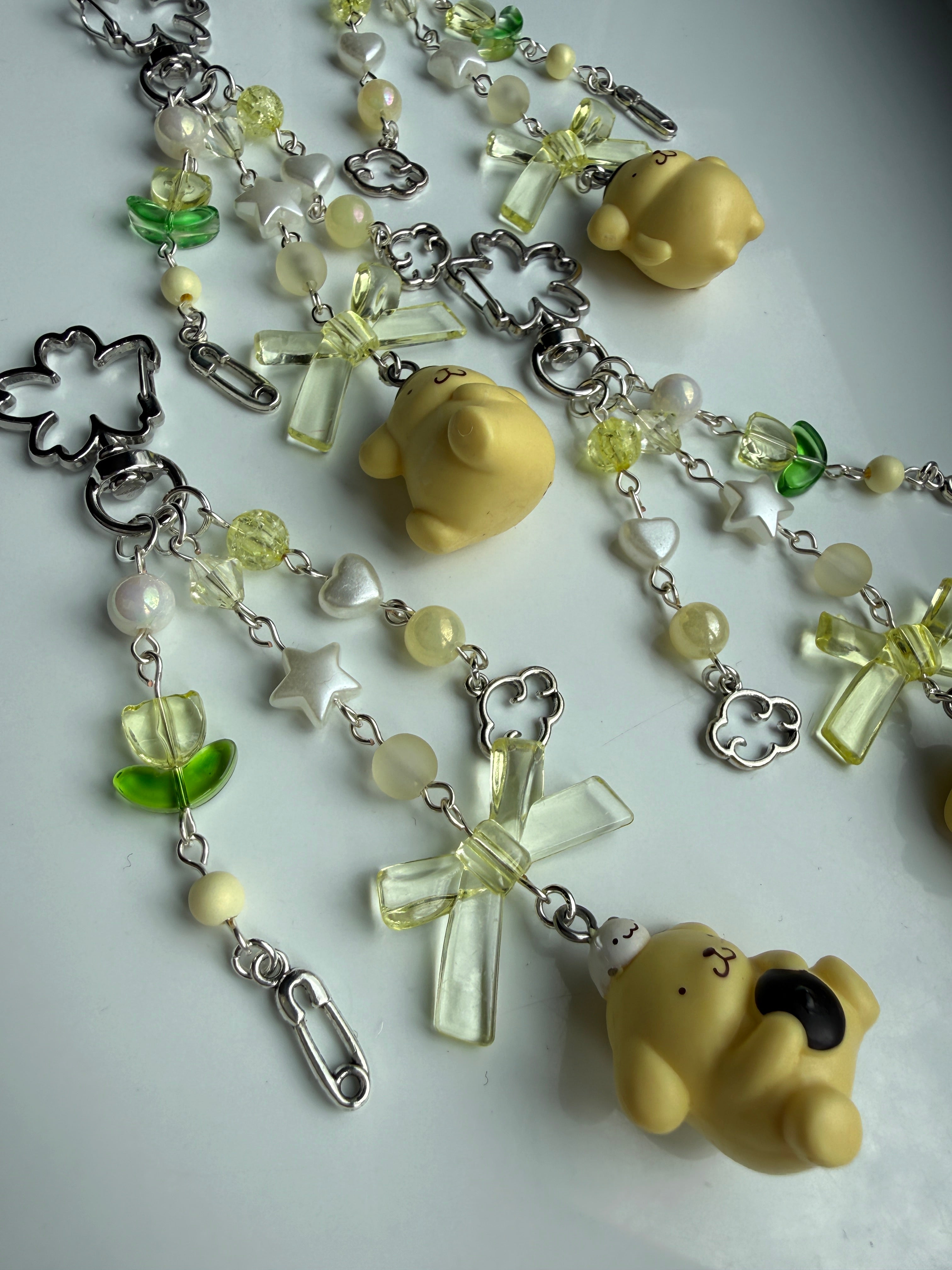 Lemon Clover PomPompurin Pudding Keychain
