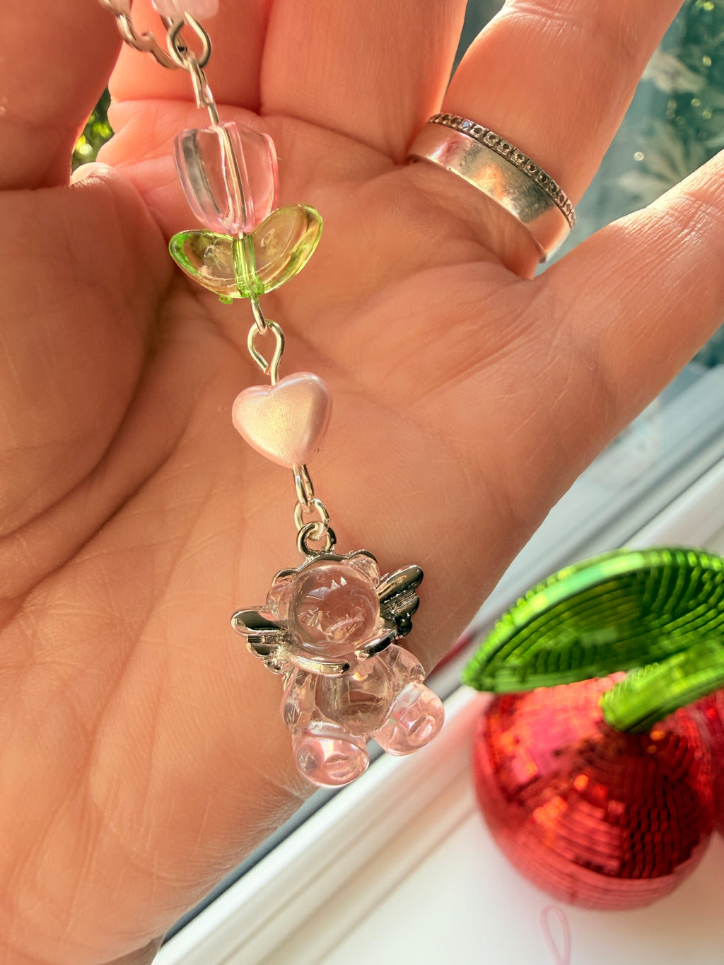 Guardian Angel – Pink Winged Bear Phone & Bag Charm