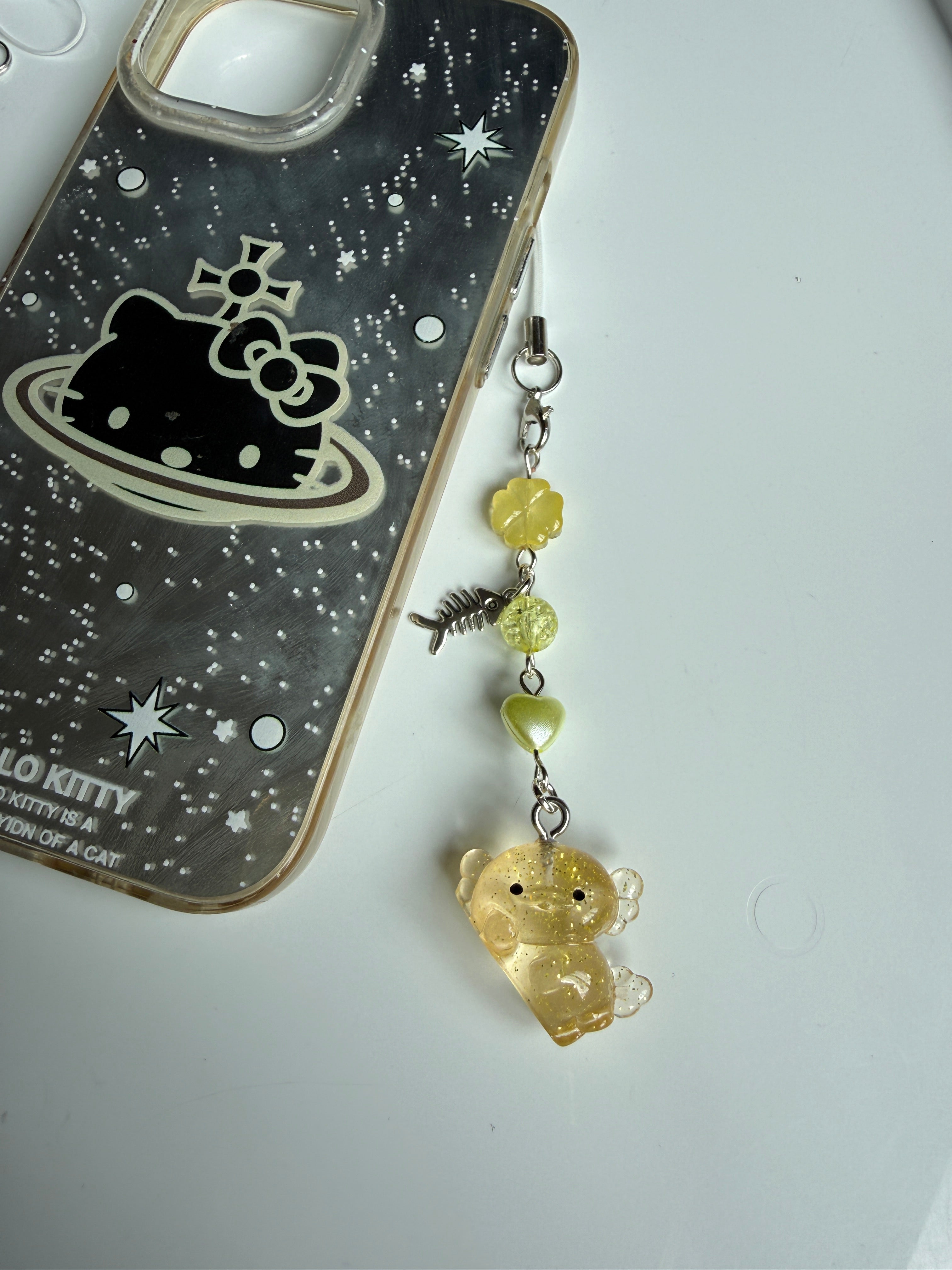 Handmade Glow-in-the-Dark Axolotl Phone Charm | Oceancore Collection