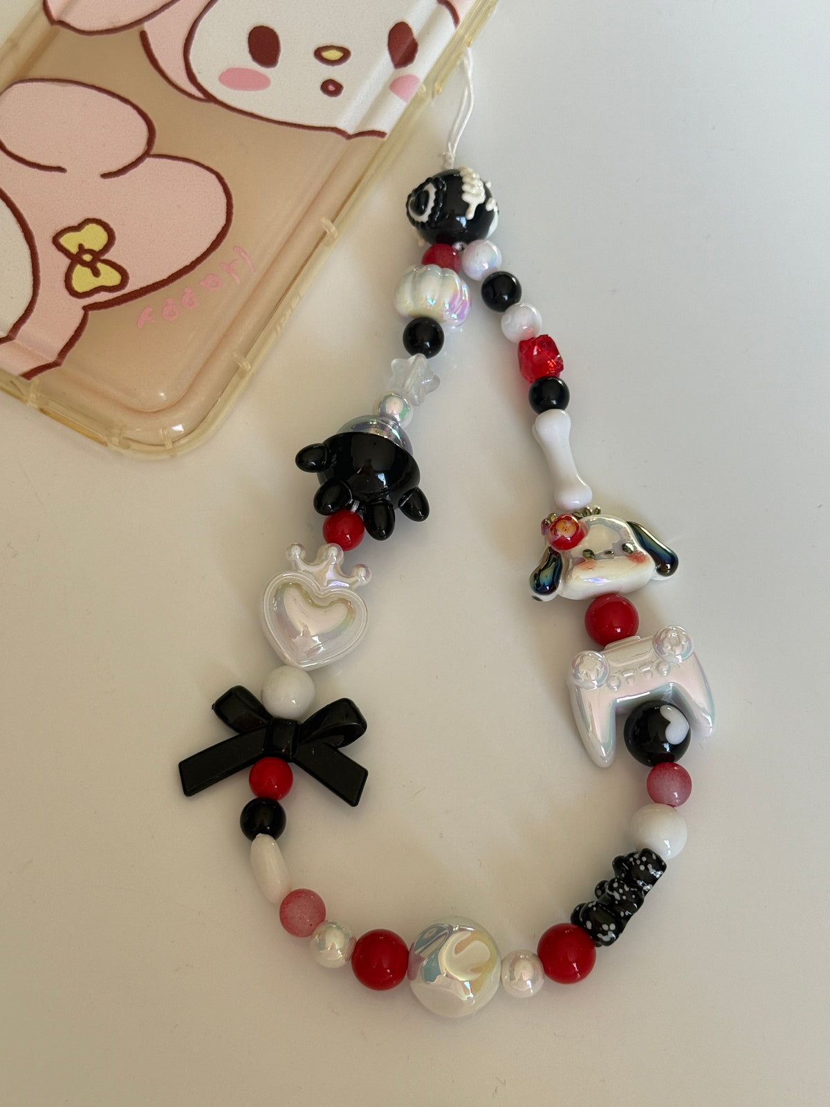 Kawaii Beaded Character Phone Charm – Pastel Mischief or Gothic Gamer