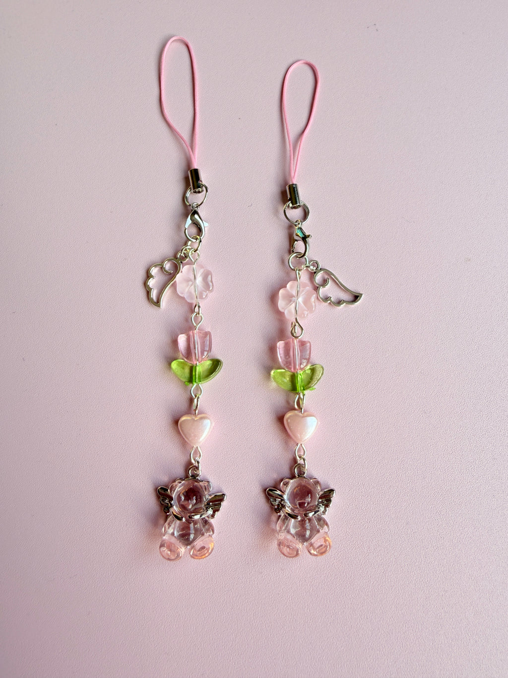 Guardian Angel – Pink Winged Bear Phone & Bag Charm