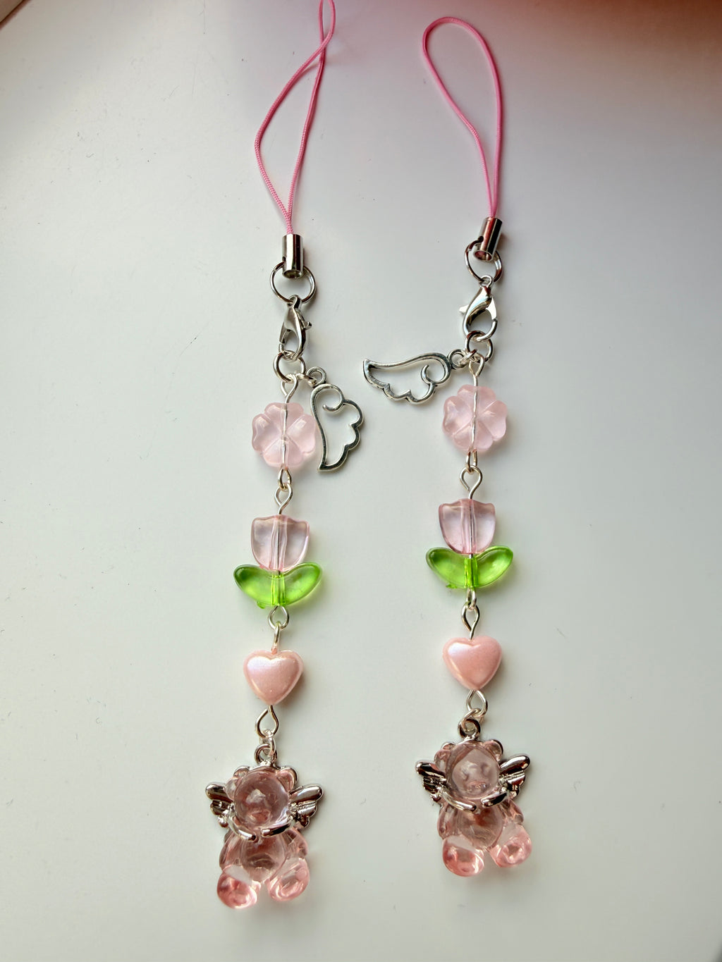 Guardian Angel – Pink Winged Bear Phone & Bag Charm
