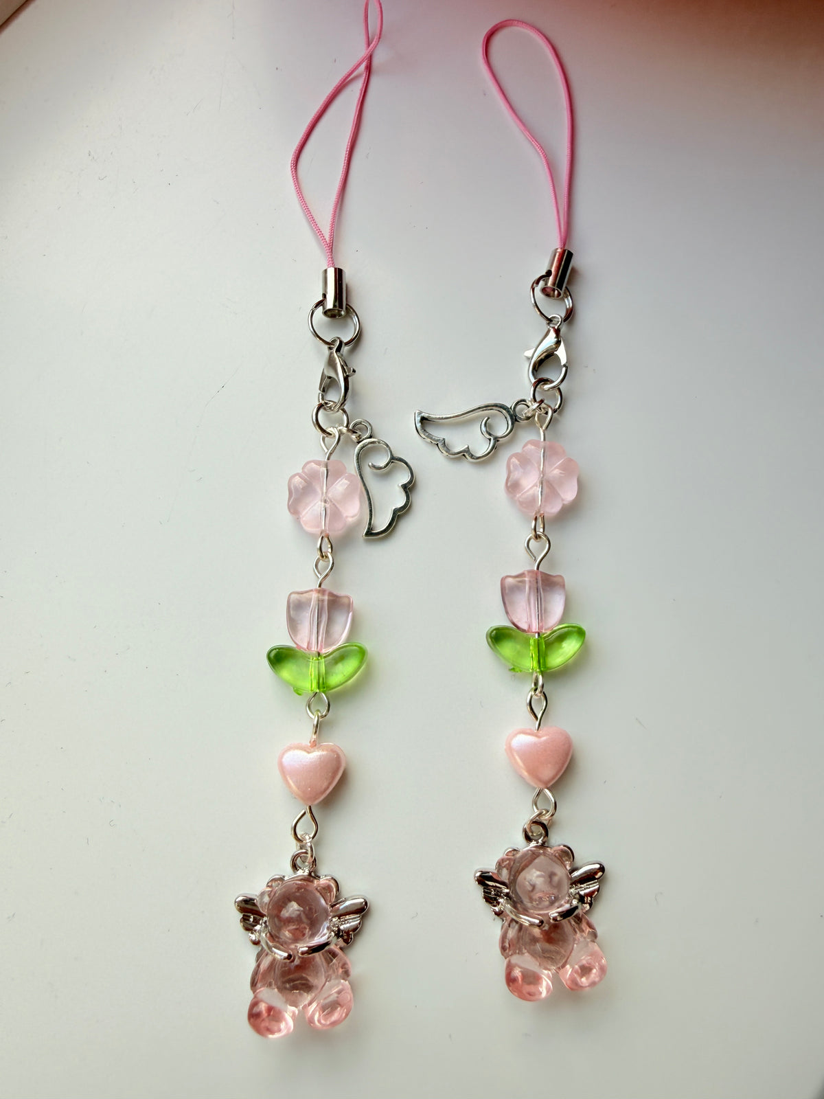 Guardian Angel – Pink Winged Bear Phone & Bag Charm