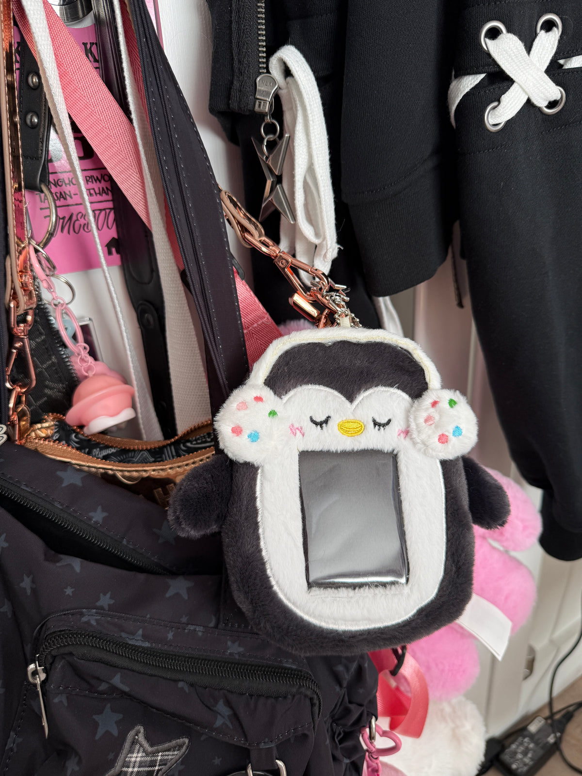 Cute Plush K-Pop Photocard Holder Bag Charm – Star Clasp