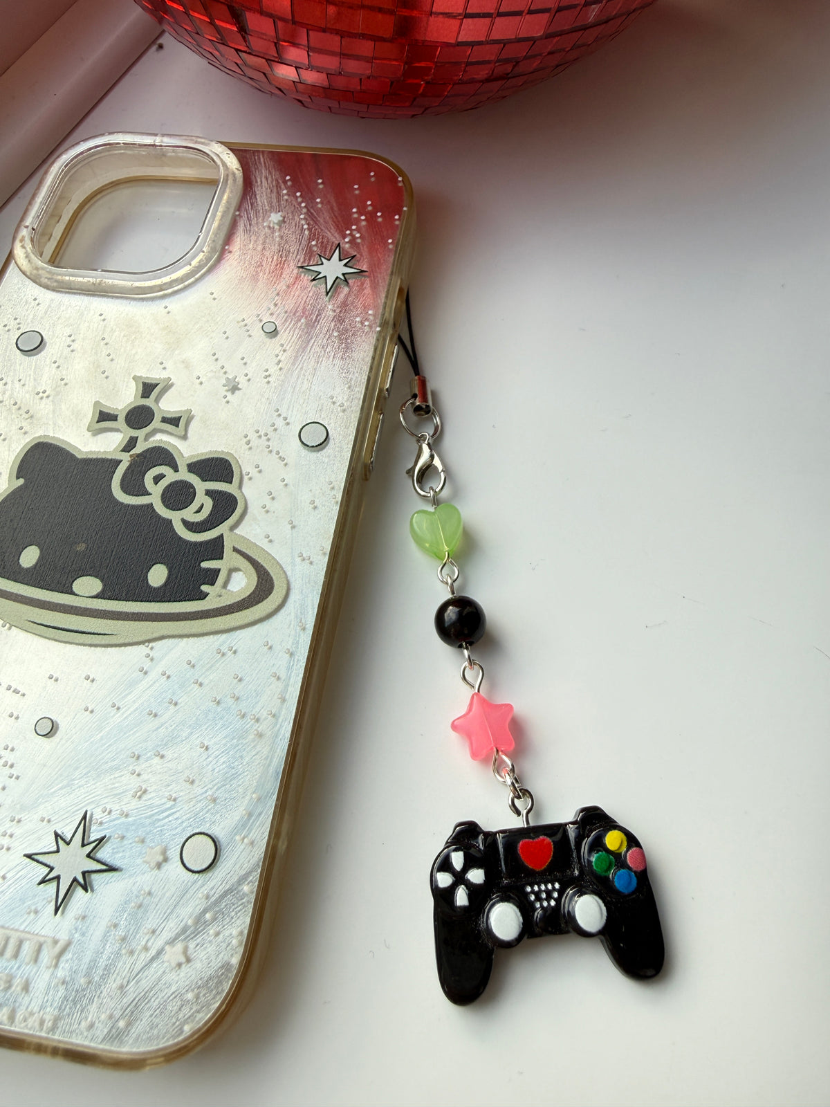 Handmade Gaming Controller Phone Charm | Beaded Gamer Wrist Strap
