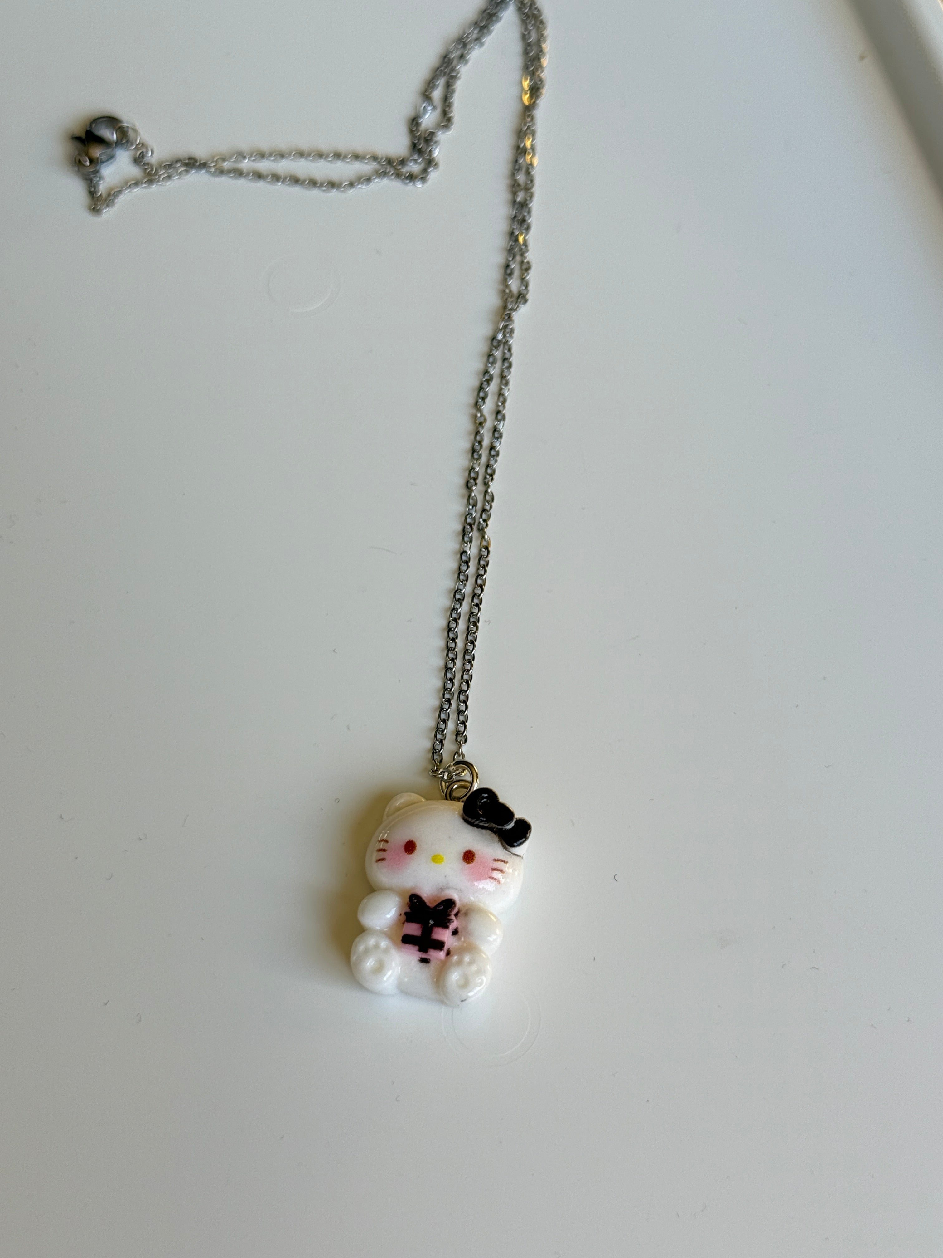 Hello Kitty Inspired Necklaces, Stainless Steel Snake Chain 17.7” | Kawaii Y2K Pendant Necklace