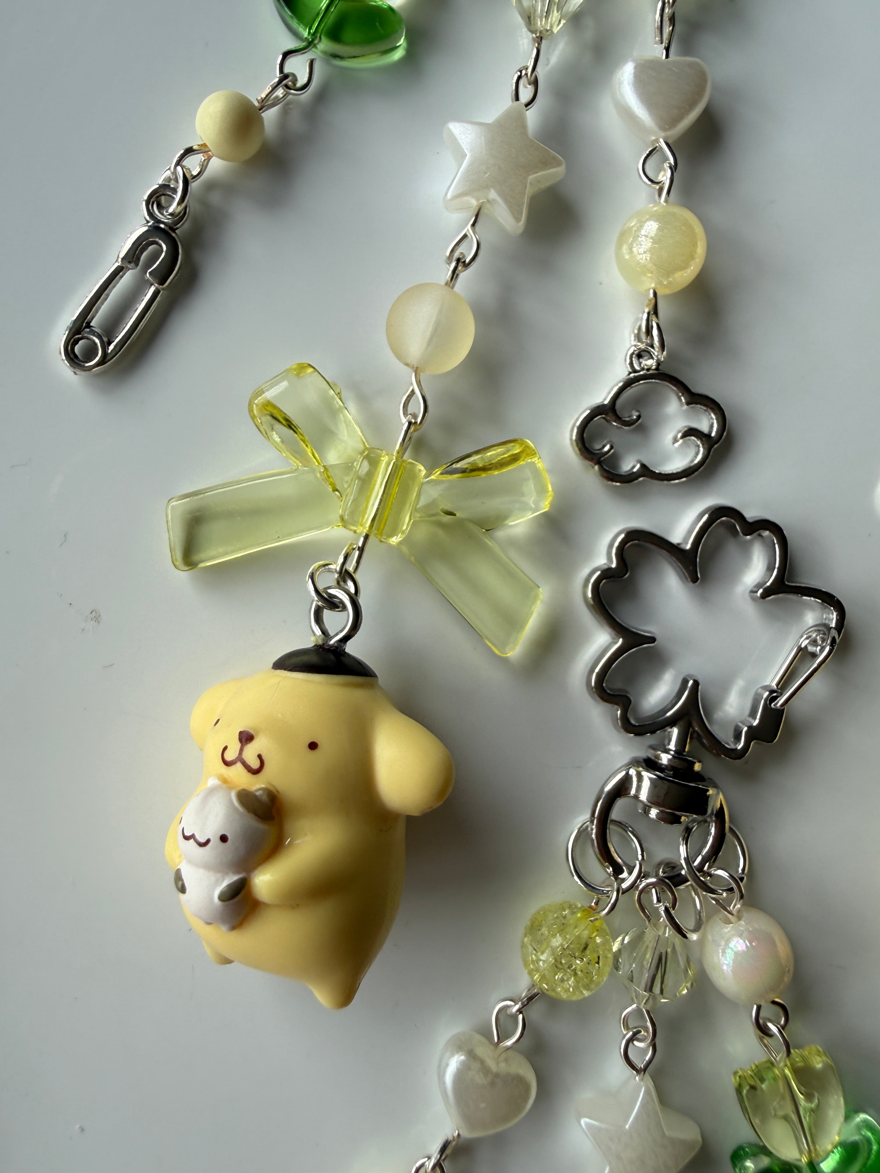 Lemon Clover PomPompurin Pudding Keychain