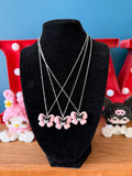 Kuromi Inspired Bow Necklace, Stainless Steel Chain 18in | Kawaii Y2K Pendant Necklace