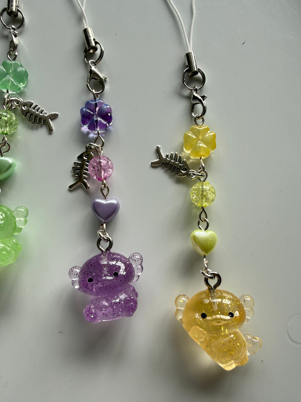 Handmade Glow-in-the-Dark Axolotl Phone Charm | Oceancore Collection