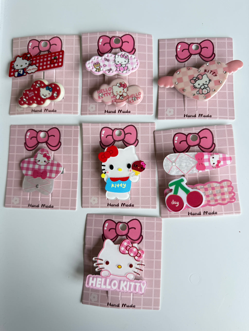 Super Cute Handmade Kawaii HK Hair Clips. kitty hair slides