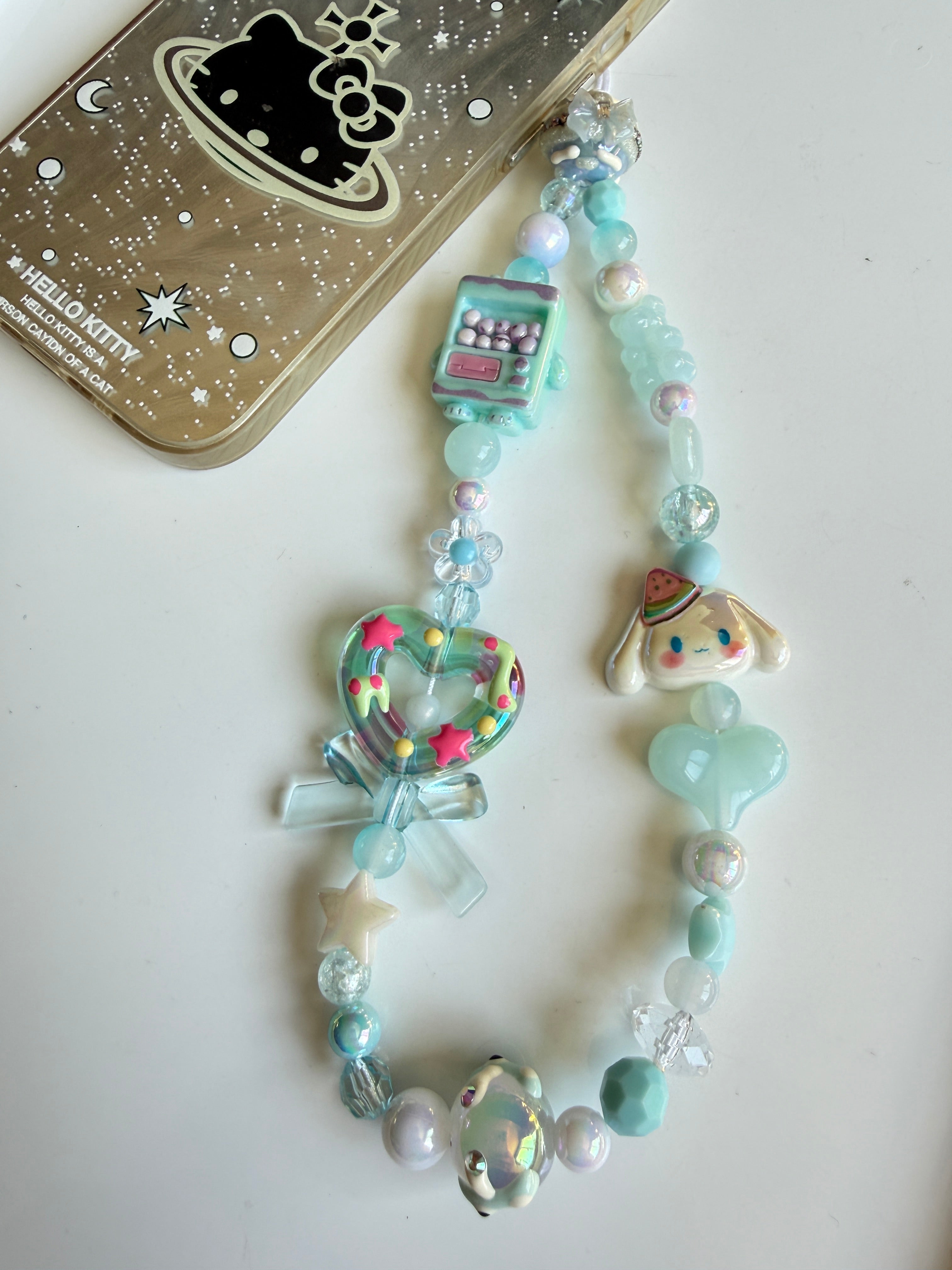 Sanrio Inspired Twist Egg Machine Beaded Phone Strap