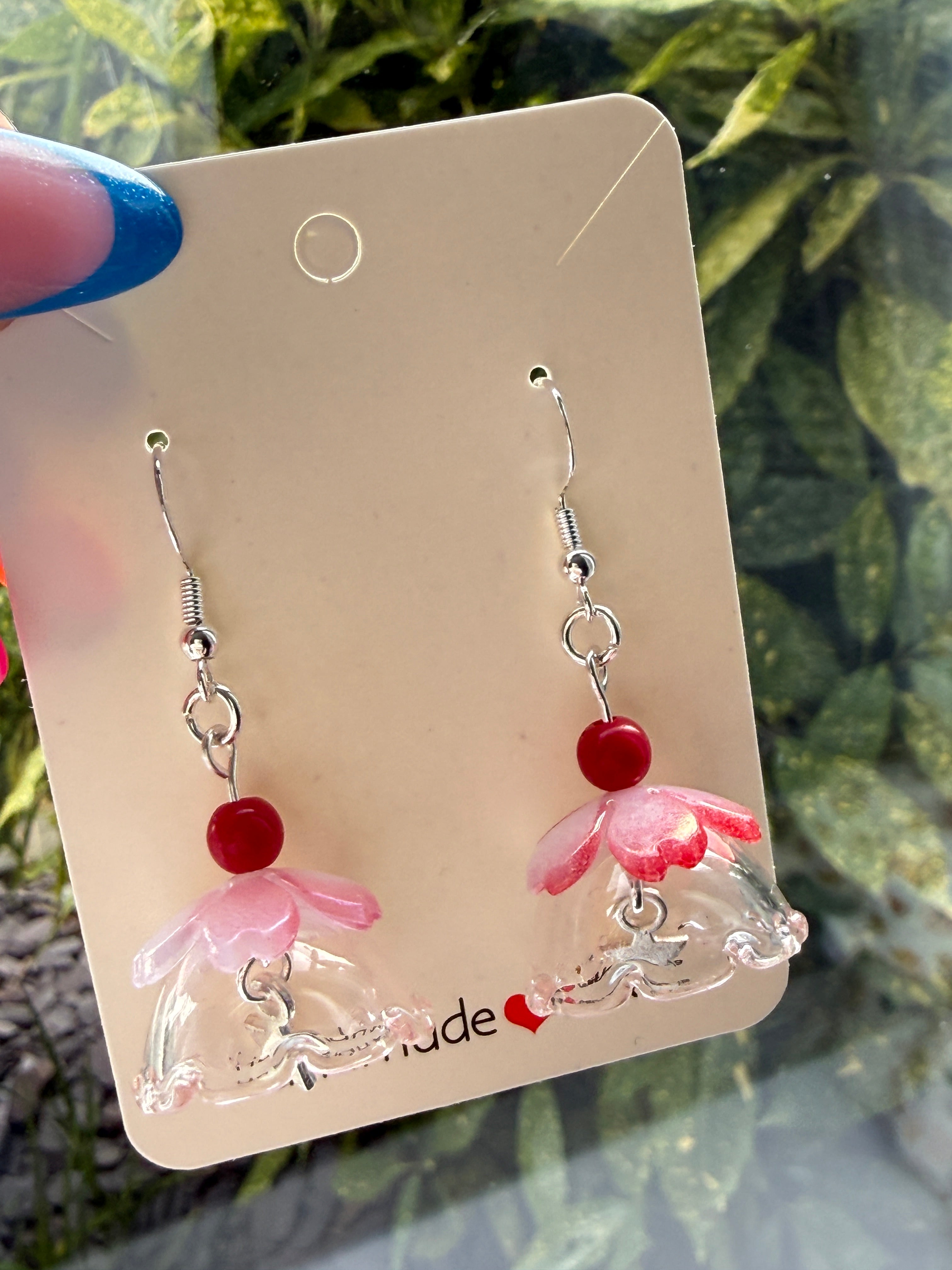 Whimsical Glass Pudding Earrings | Sterling Silver hooks Handmade Jewellery