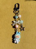 Labubu Inspired Keychain – Kawaii Monster Monster Charm, Pastel Beaded Bag Charm, Cute Y2K Coquette Accessory