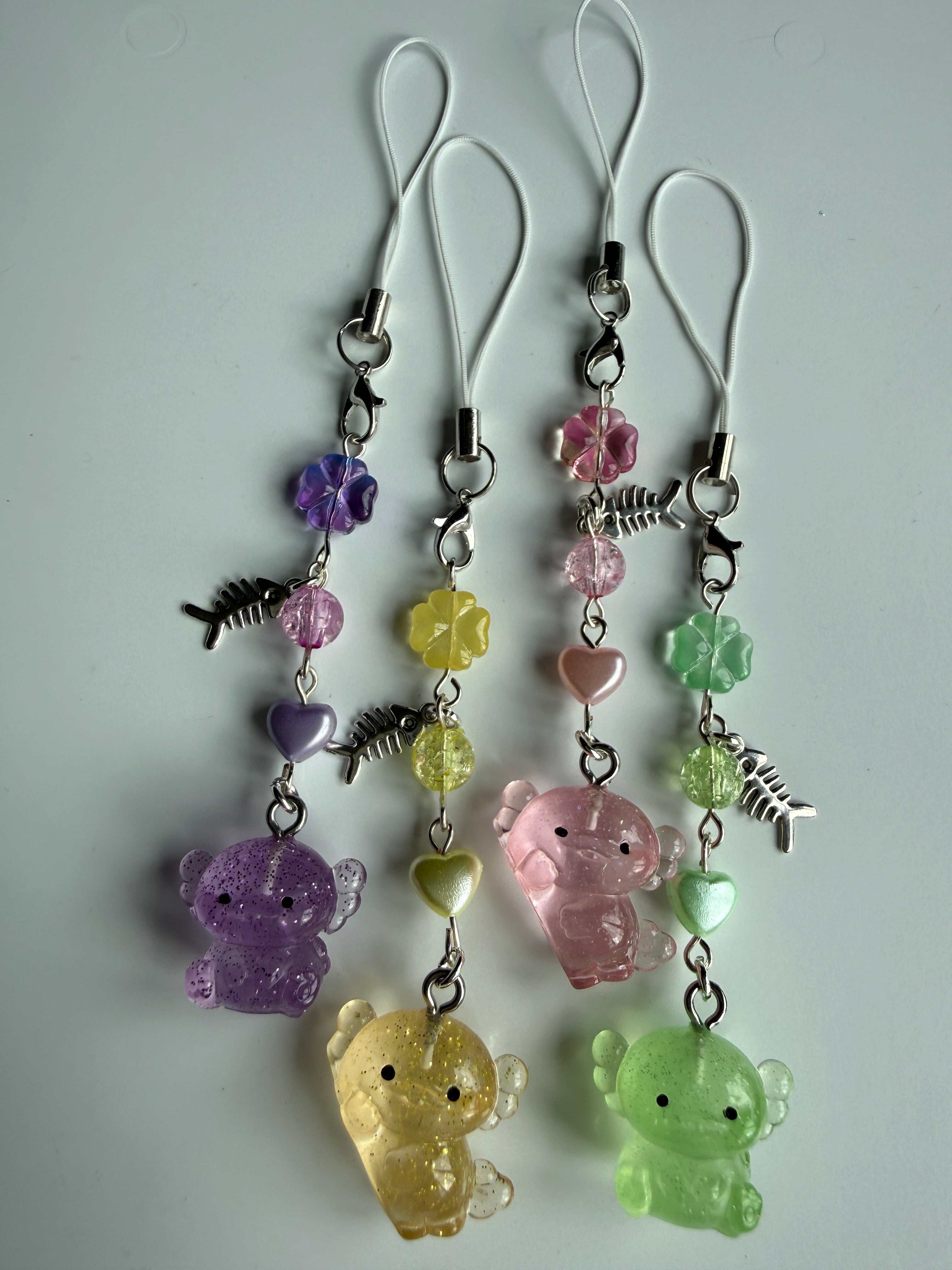Handmade Glow-in-the-Dark Axolotl Phone Charm | Oceancore Collection