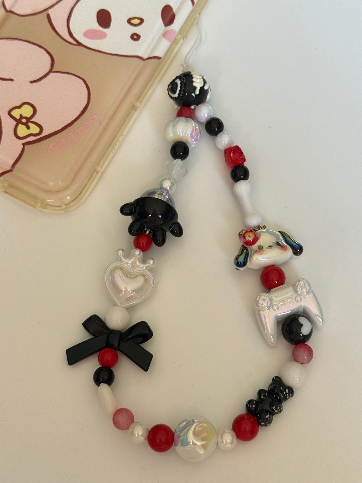 Kawaii Beaded Character Phone Charm – Pastel Mischief or Gothic Gamer