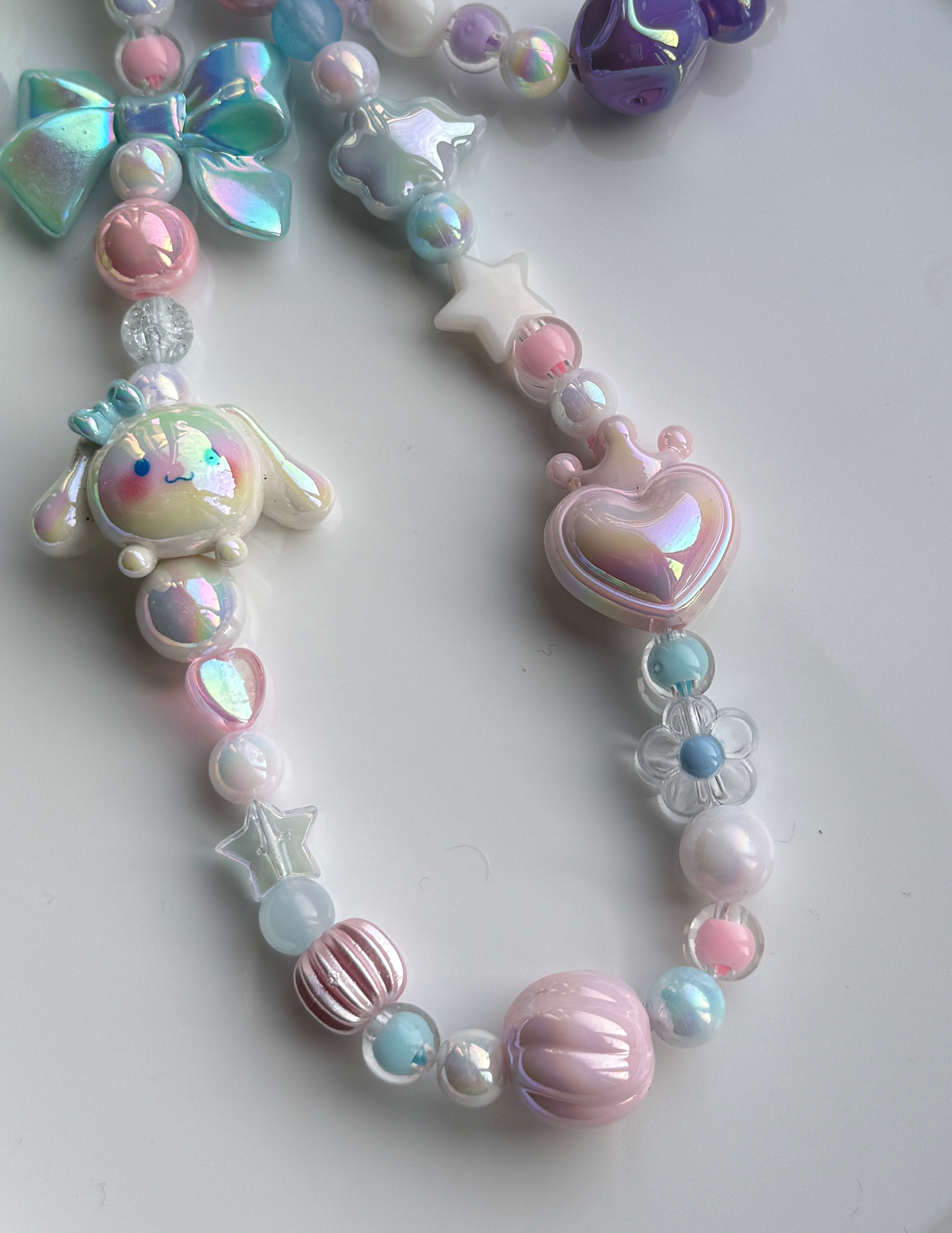 Kawaii Phone Charm | Pastel Queen of Hearts Beaded Strap | Cute Sanrio Inspired Y2K Mobile Accessory