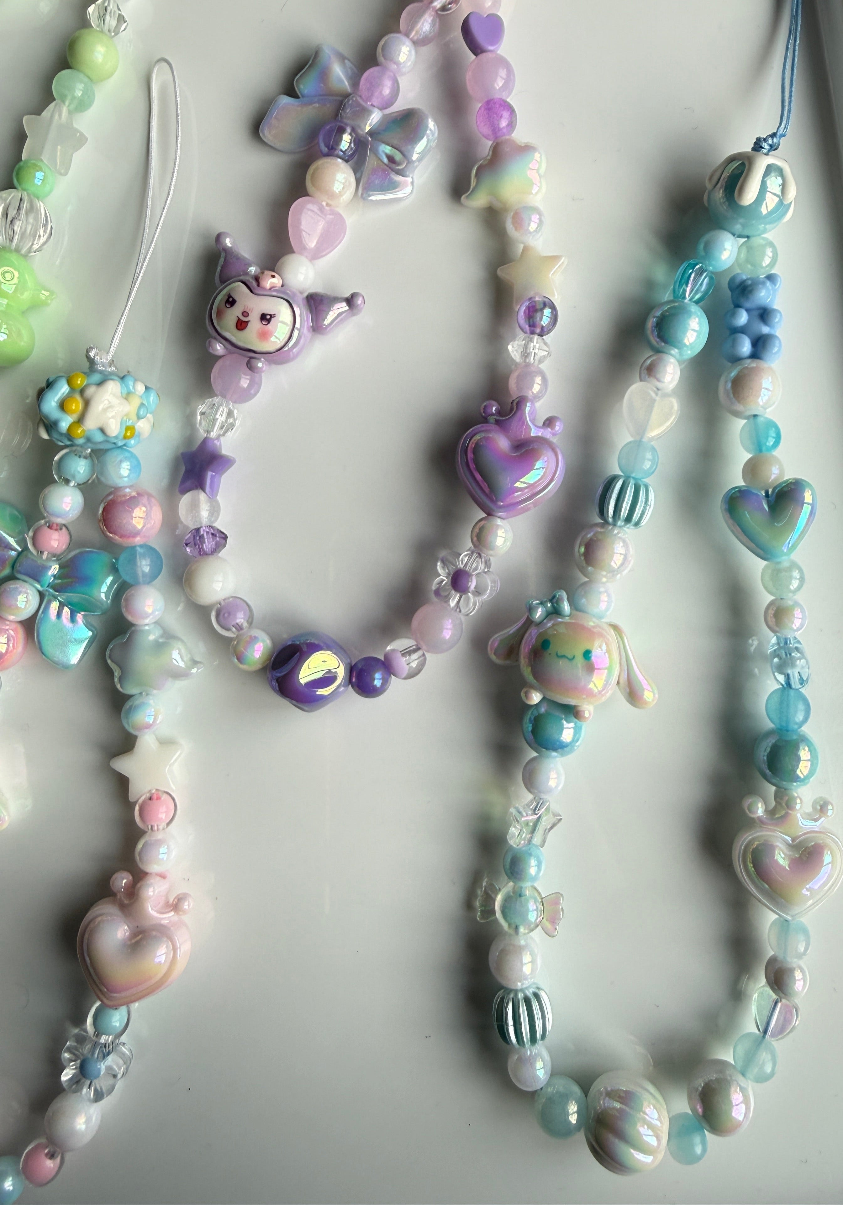 Kawaii Phone Charm | Pastel Queen of Hearts Beaded Strap | Cute Sanrio Inspired Y2K Mobile Accessory