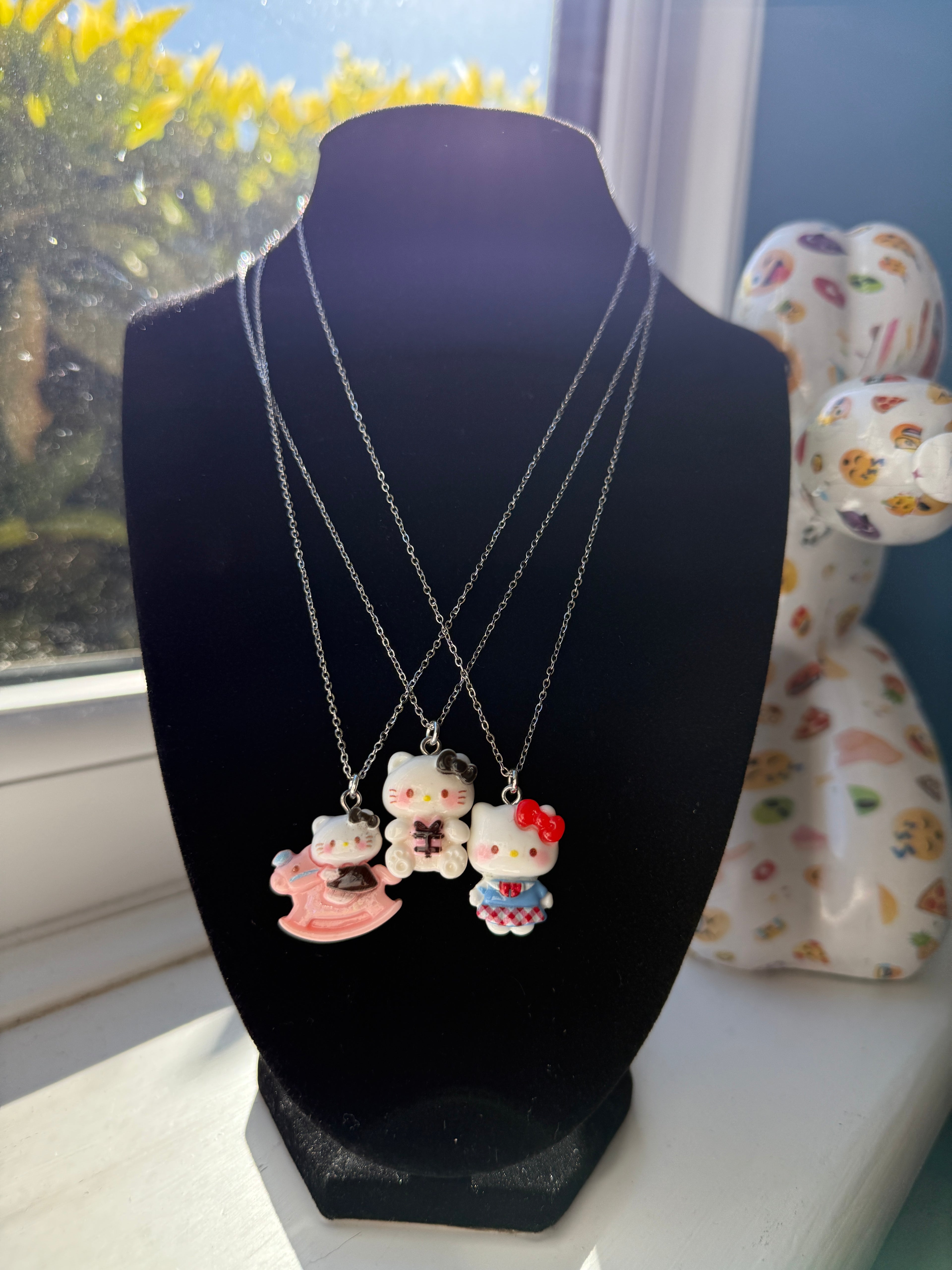 Hello Kitty Inspired Necklaces, Stainless Steel Snake Chain 17.7” | Kawaii Y2K Pendant Necklace