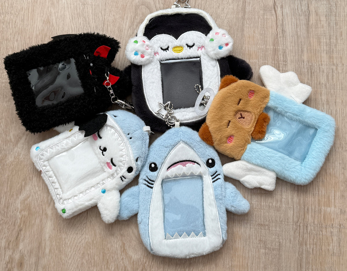 Cute Plush K-Pop Photocard Holder Bag Charm – Star Clasp