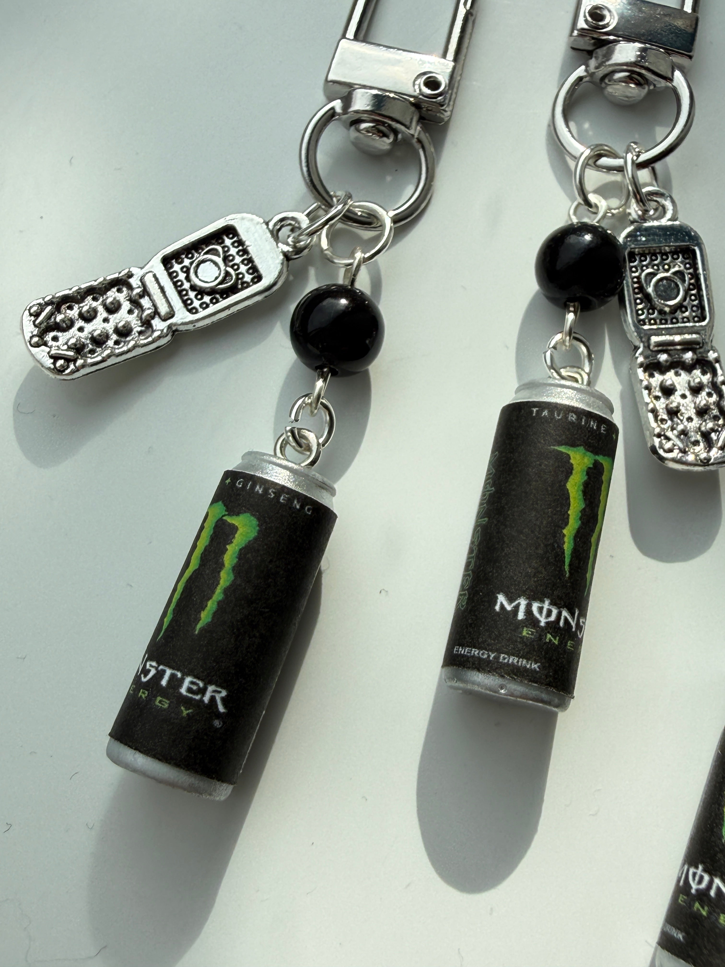 Mini Energy Drink Can Keychain  Handmade Energy Drink Inspired Bag Charm | Stainless Steel Keyring | Gamer Accessory | Y2K Gift