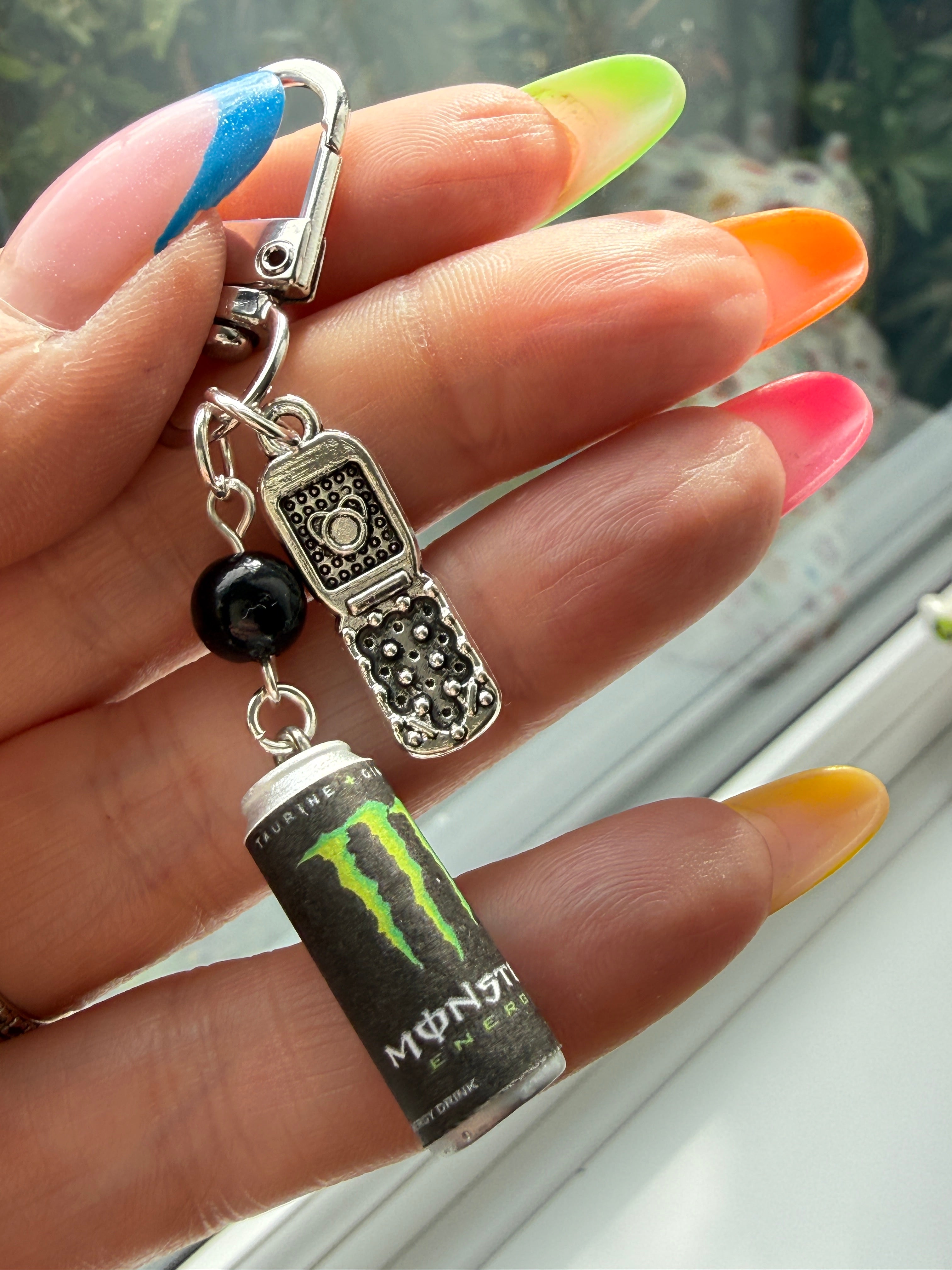 Mini Energy Drink Can Keychain  Handmade Energy Drink Inspired Bag Charm | Stainless Steel Keyring | Gamer Accessory | Y2K Gift