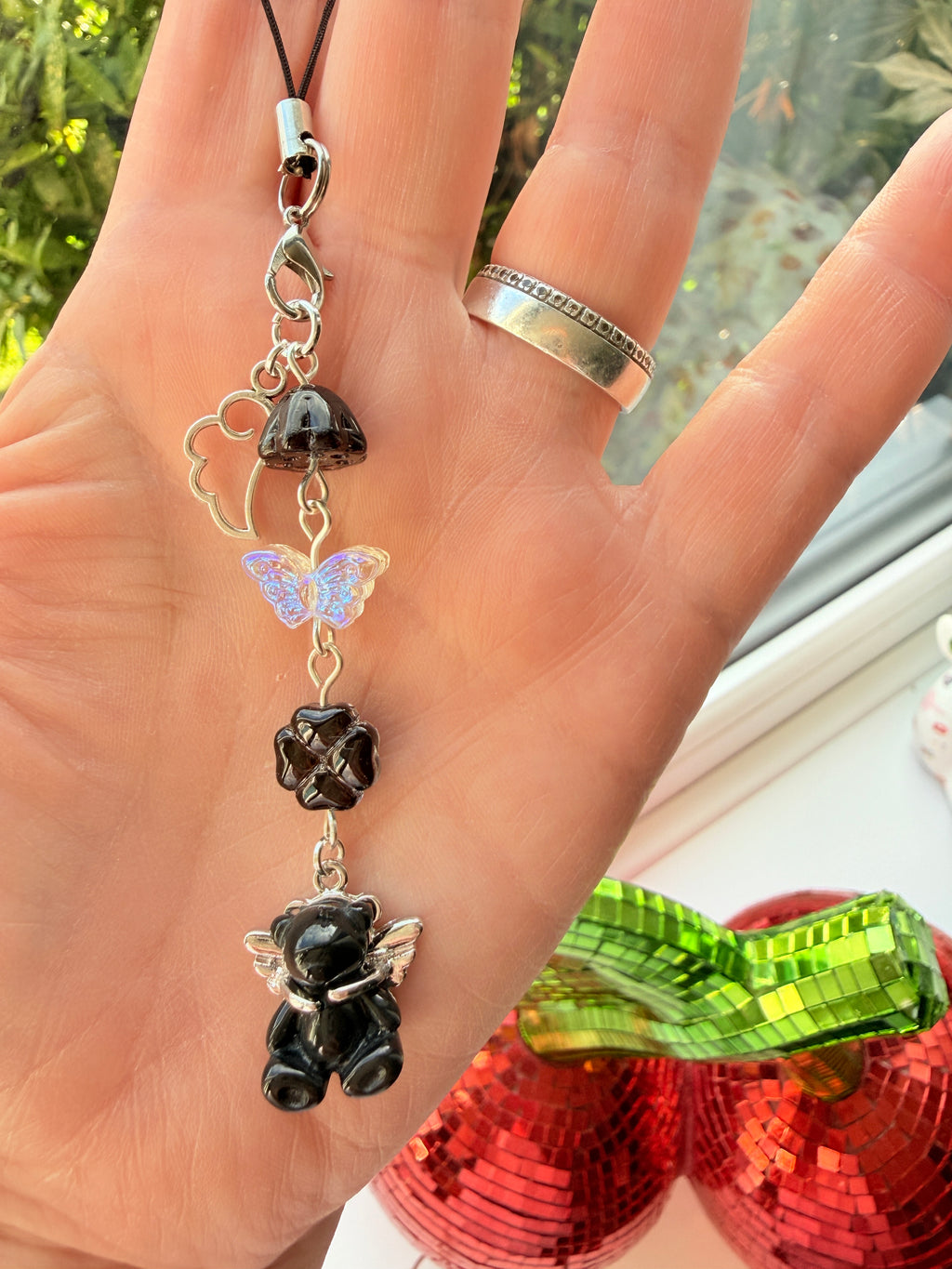 Fallen Angel – Gothic Winged Bear Phone & Bag Charm