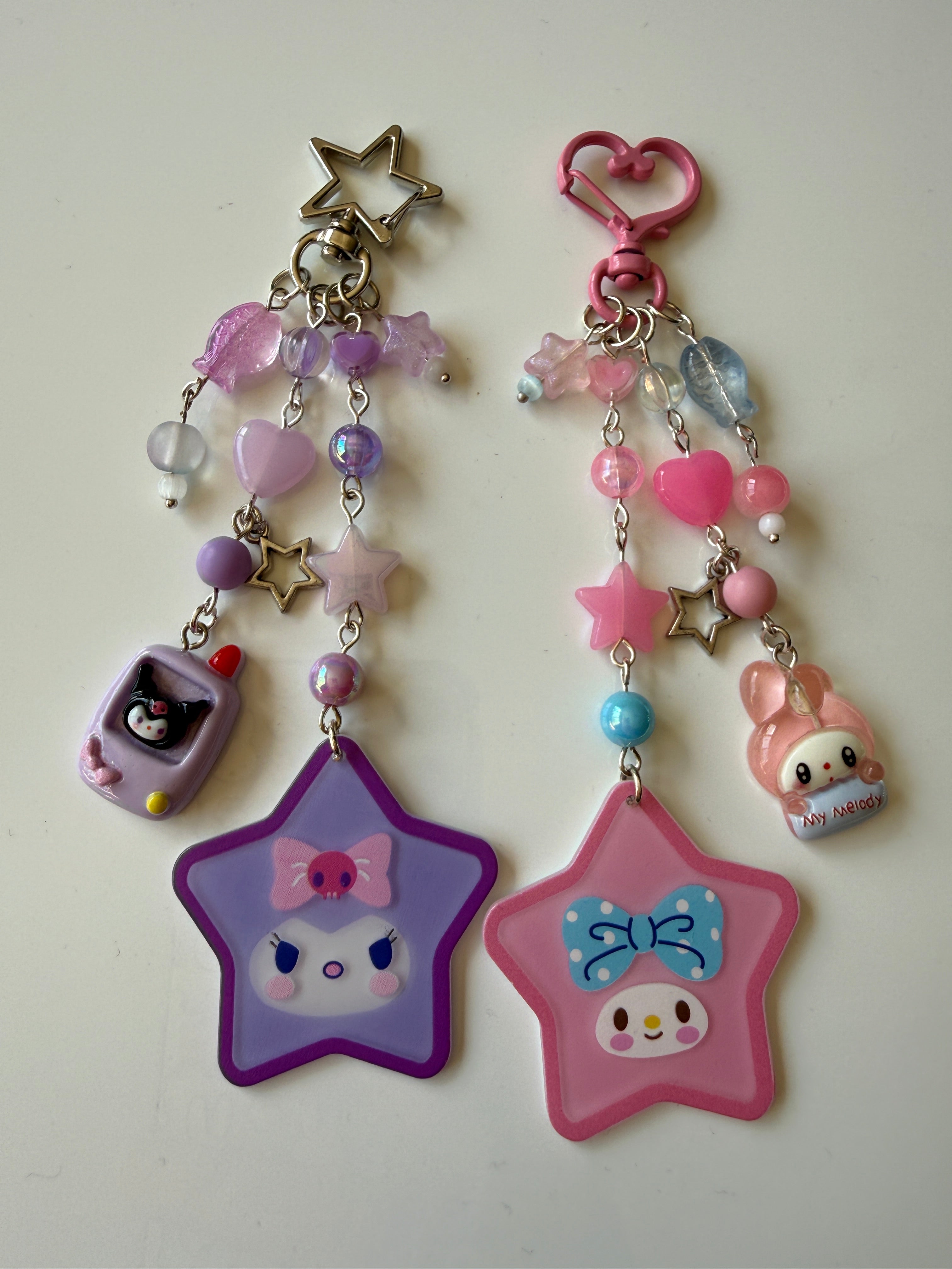 Kawaii Sanrio Style Star Phone Keychain Charm  | Cute Pastel Bag Charm | Handmade Gift
