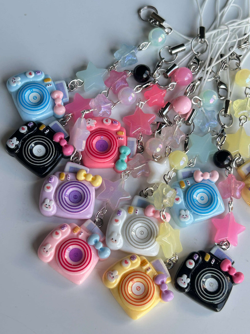 Cute and colourful kawaii Camera Phone charms