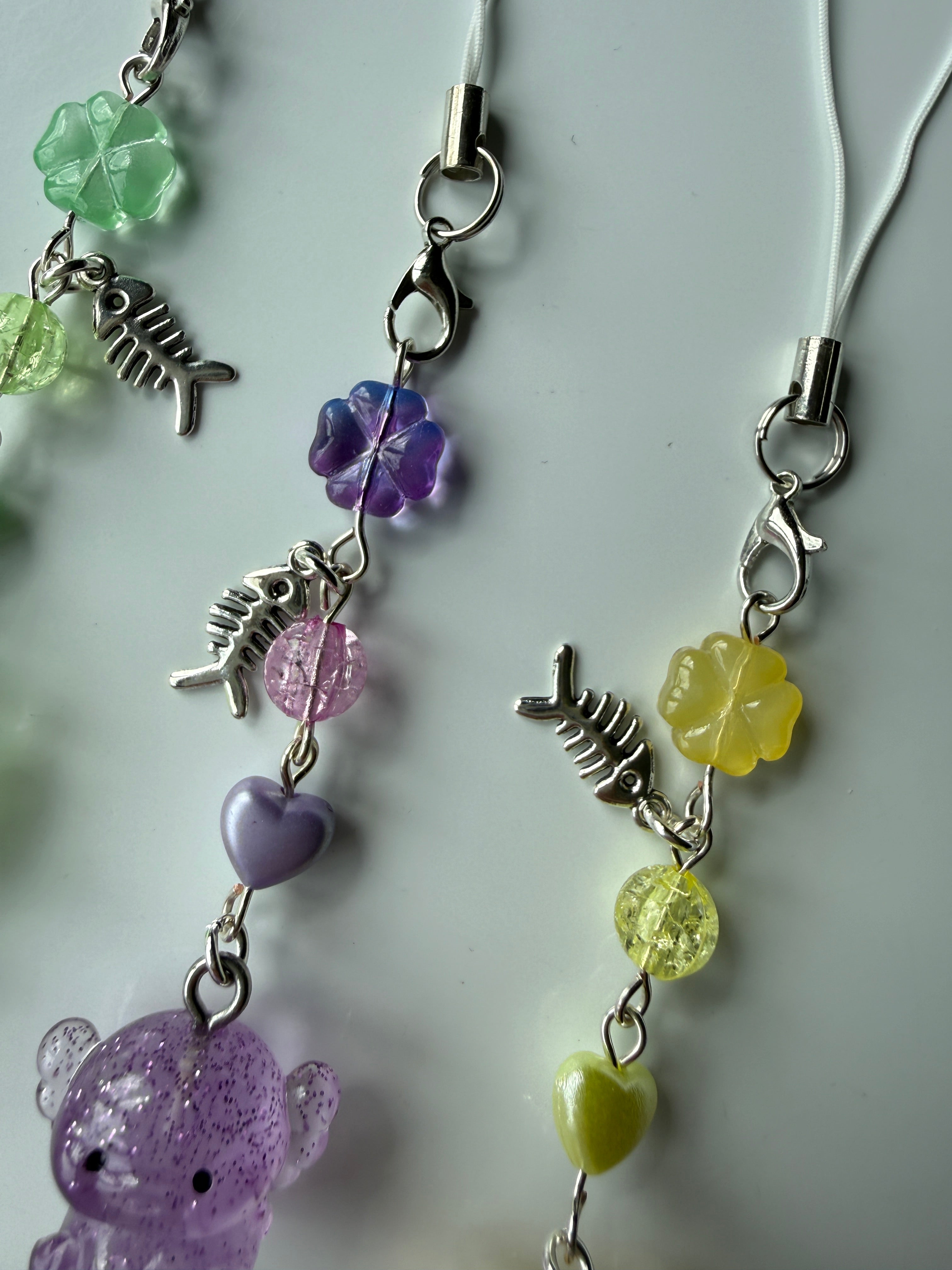 Handmade Glow-in-the-Dark Axolotl Phone Charm | Oceancore Collection