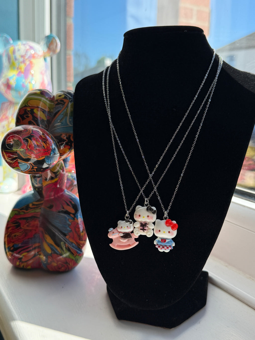 Hello Kitty Inspired Necklaces, Stainless Steel Snake Chain 17.7” | Kawaii Y2K Pendant Necklace