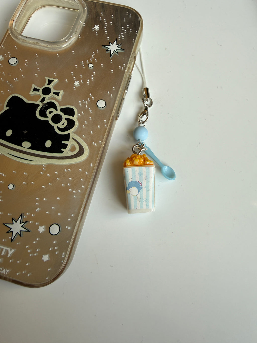 Sanrio Inspired Popcorn Phone Charms – Kuromi, Hello Kitty, Keroppi, Cinnamoroll Kawaii Popcorn Keychains, Cute Anime Bag Charm