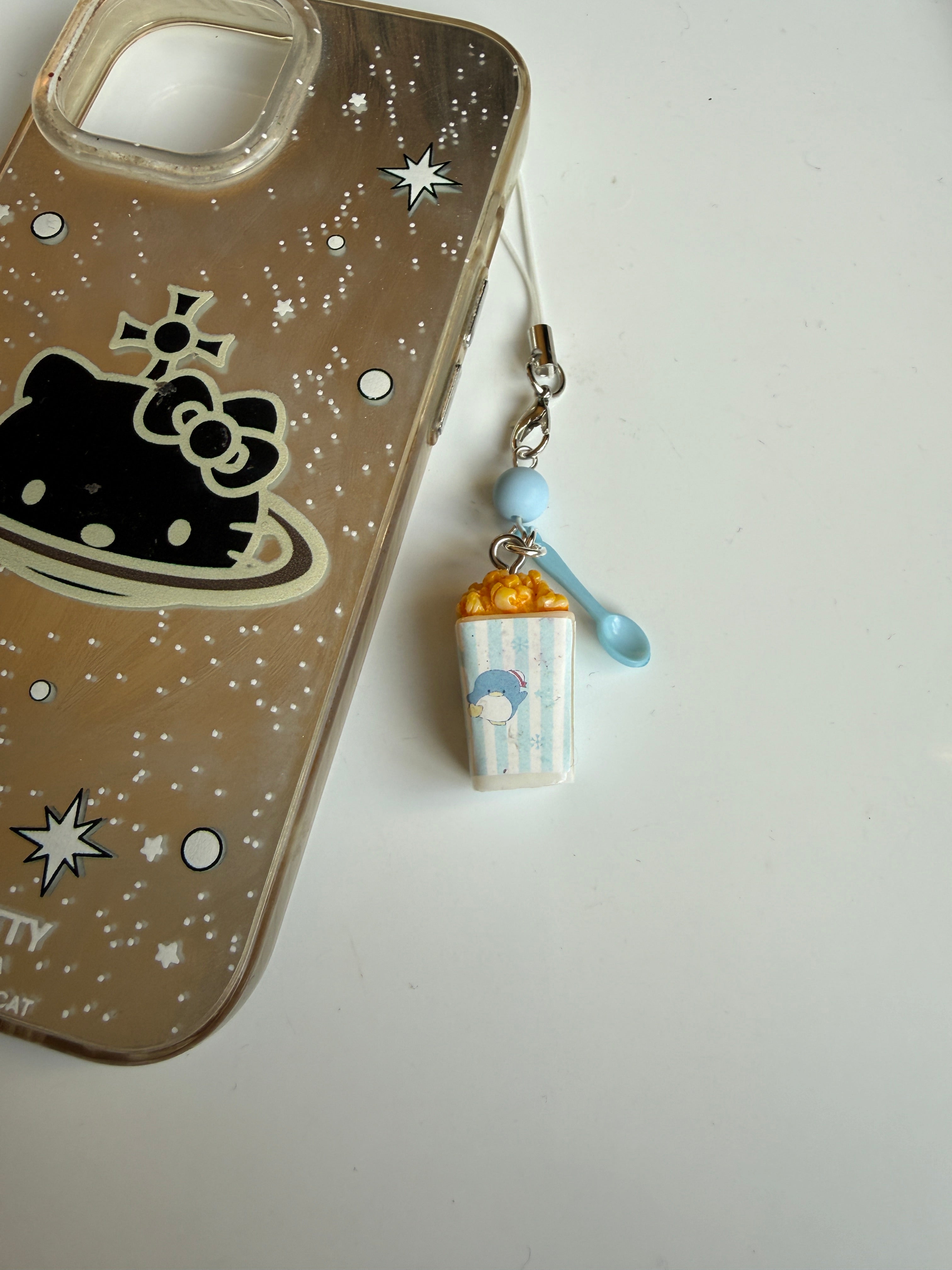 Sanrio Inspired Popcorn Phone Charms – Kuromi, Hello Kitty, Keroppi, Cinnamoroll Kawaii Popcorn Keychains, Cute Anime Bag Charm