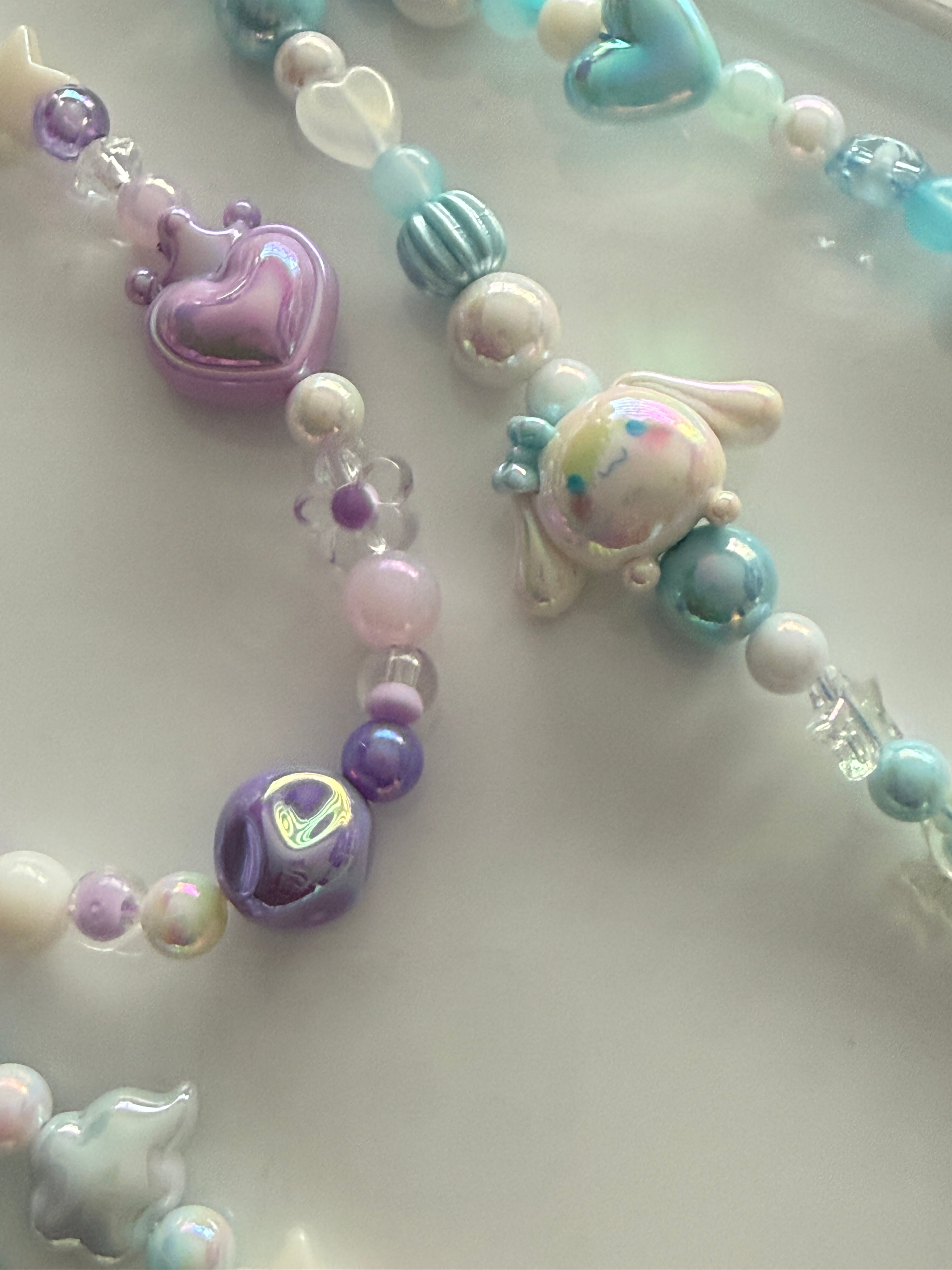 Kawaii Phone Charm | Pastel Queen of Hearts Beaded Strap | Cute Sanrio Inspired Y2K Mobile Accessory