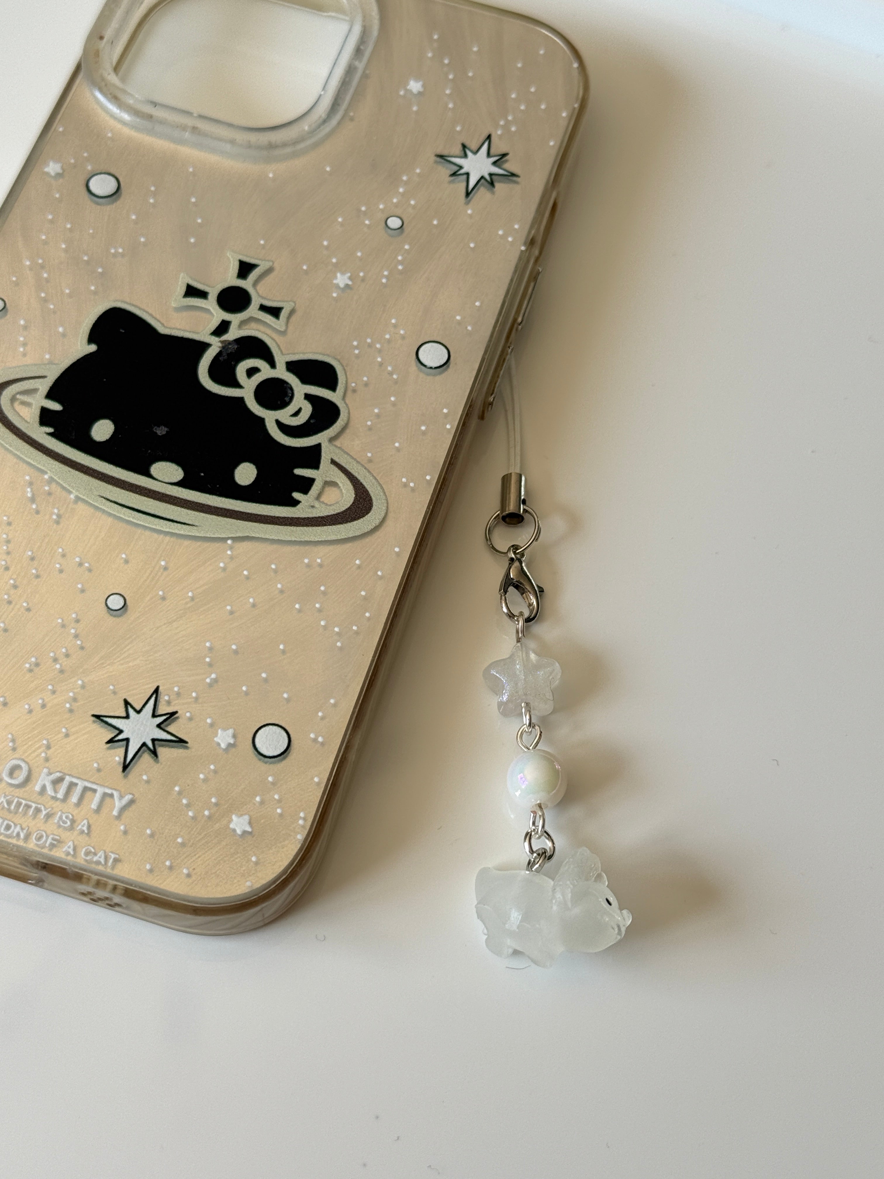 Kawaii Dinosaur Phone Charm | Pastel Dino Beaded Strap | Cute Y2K Phone Charm | Jelly Dinosaur Keychain | Fairy Kei Bag Charm