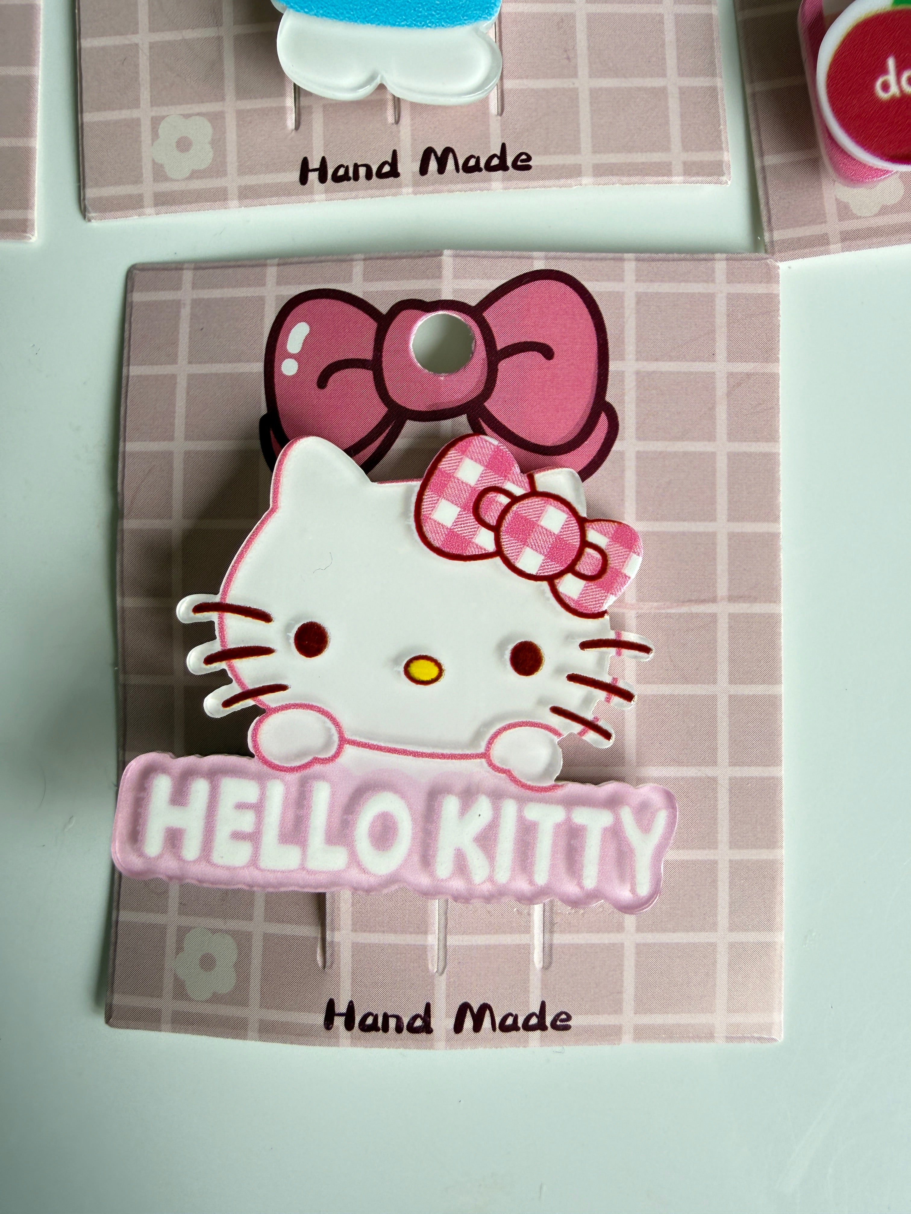 Super Cute Handmade Kawaii HK Hair Clips. kitty hair slides