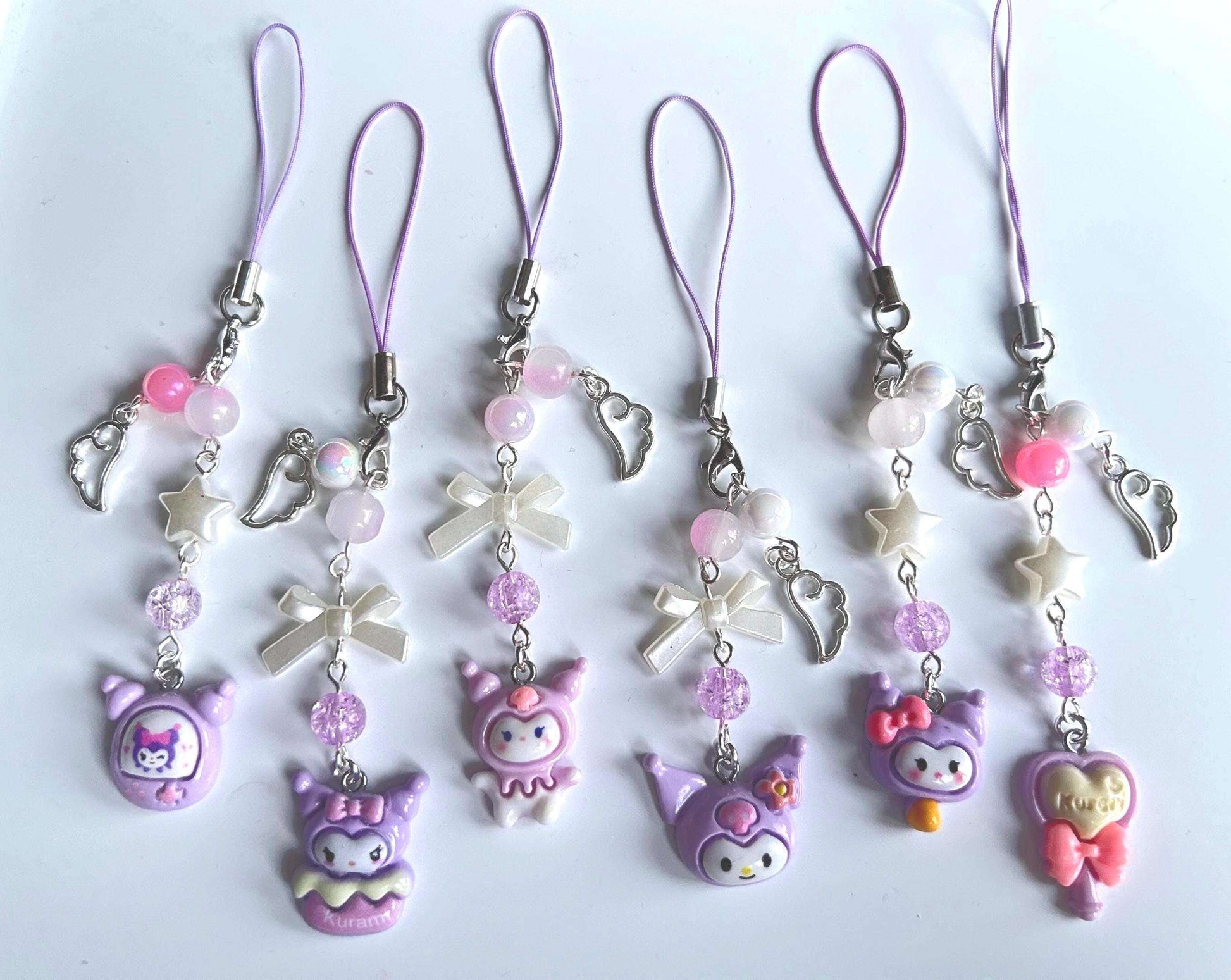 HANDMADE Cute Sanrio Themed Kuromi Phone Charm
