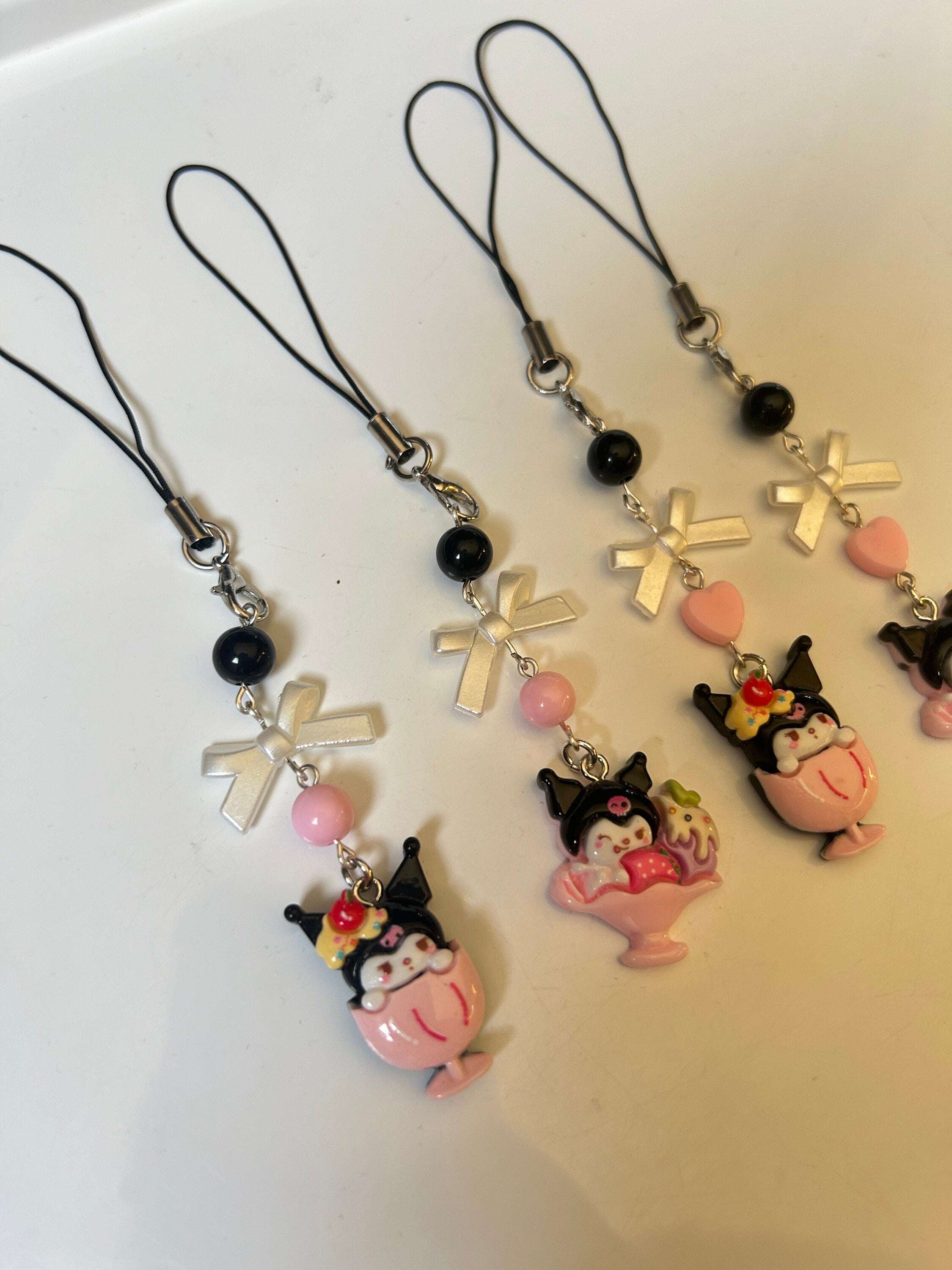 HANDMADE Cute Sanrio Inspired Kuromi Sweet Treats Phone Charms