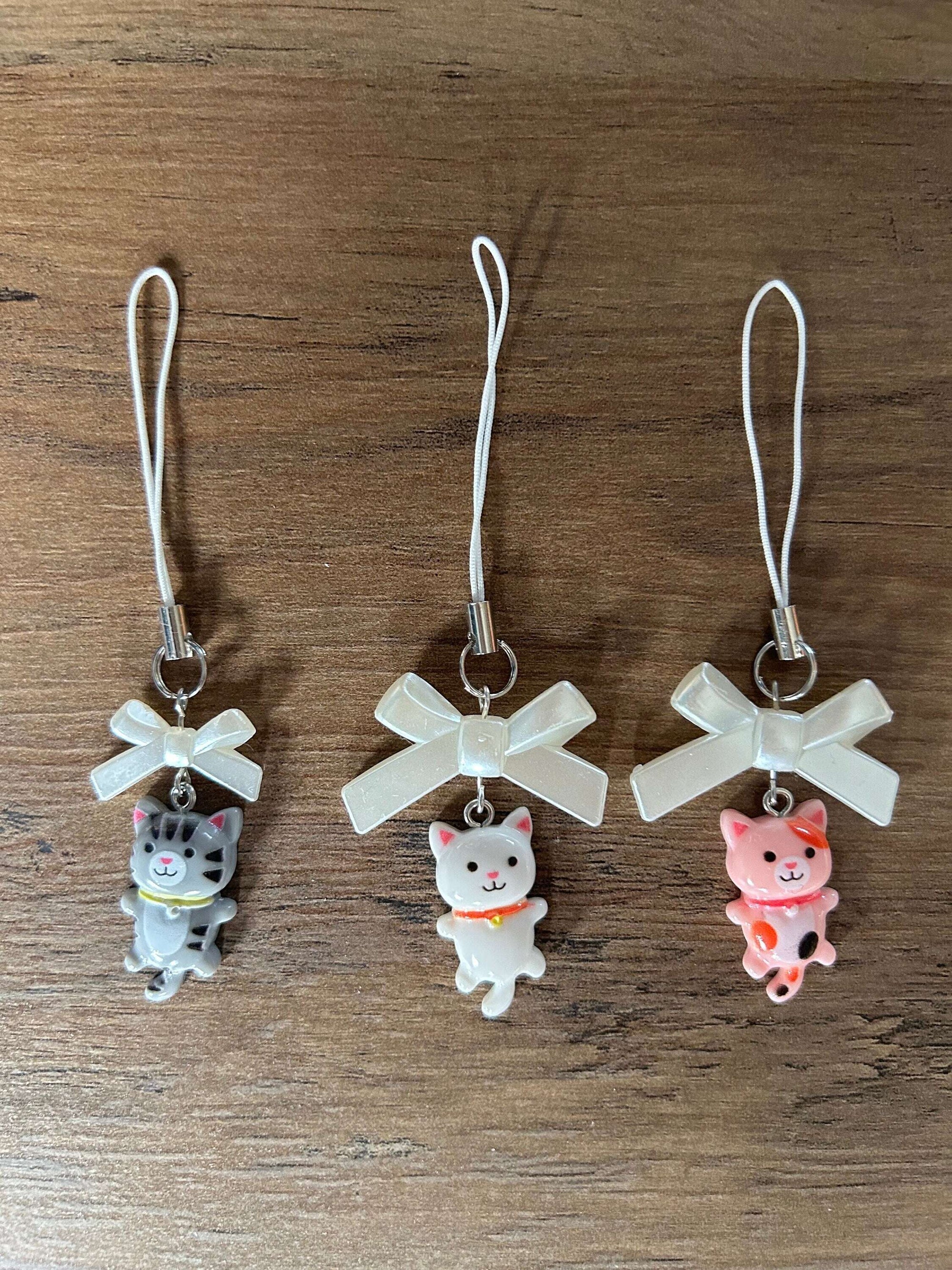 HANDMADE Cute Kawaii Calico Cat Kitty Phone Charms