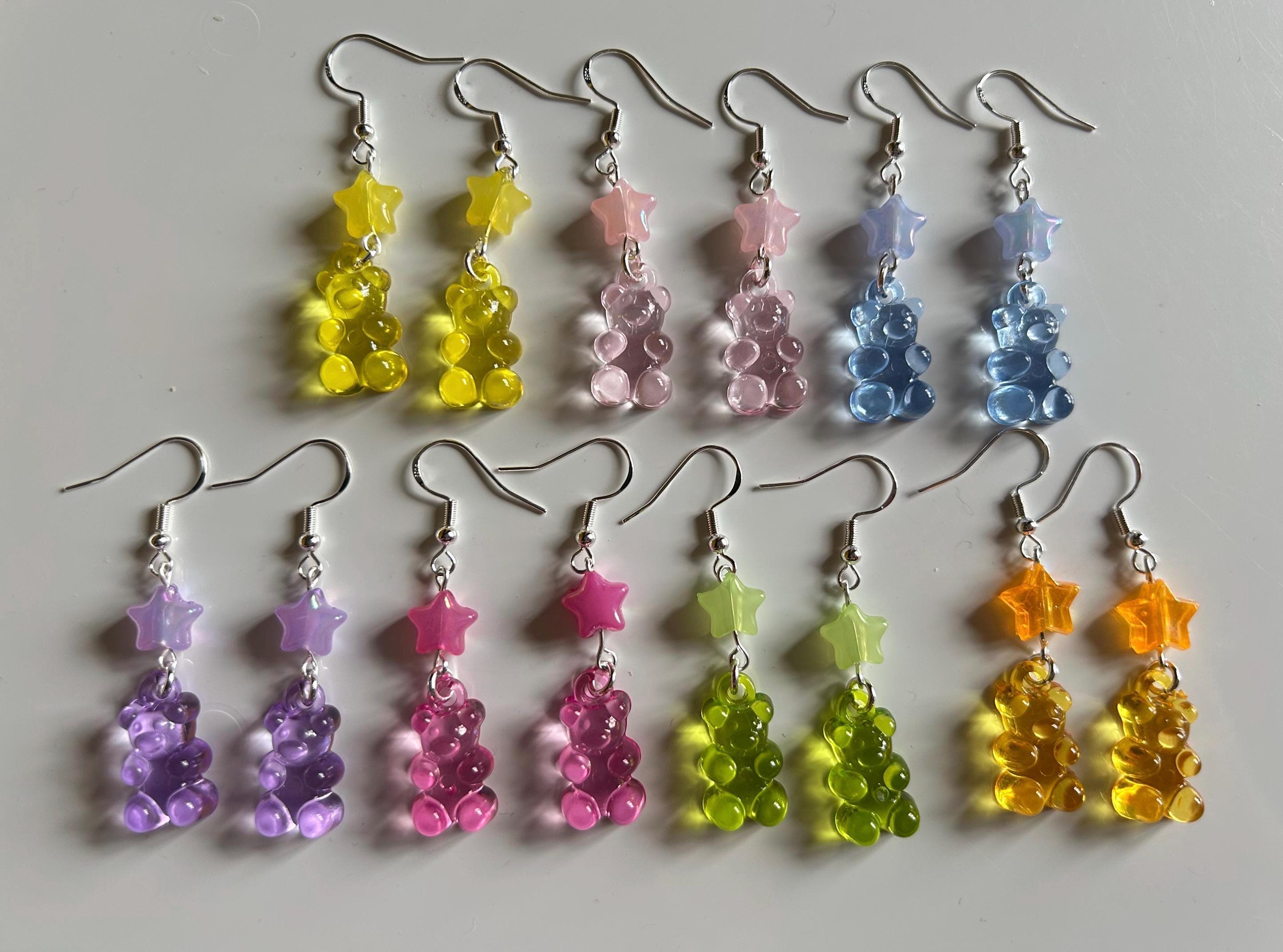 Handmade Cute Gummy Bear Inspired Sterling Silver Earrings