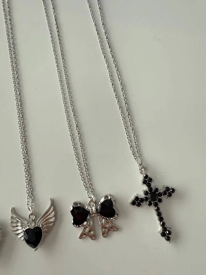 Absolutely Stunning Handmade Whimsical Black Gem Necklaces 17” Beadsbylillixx
