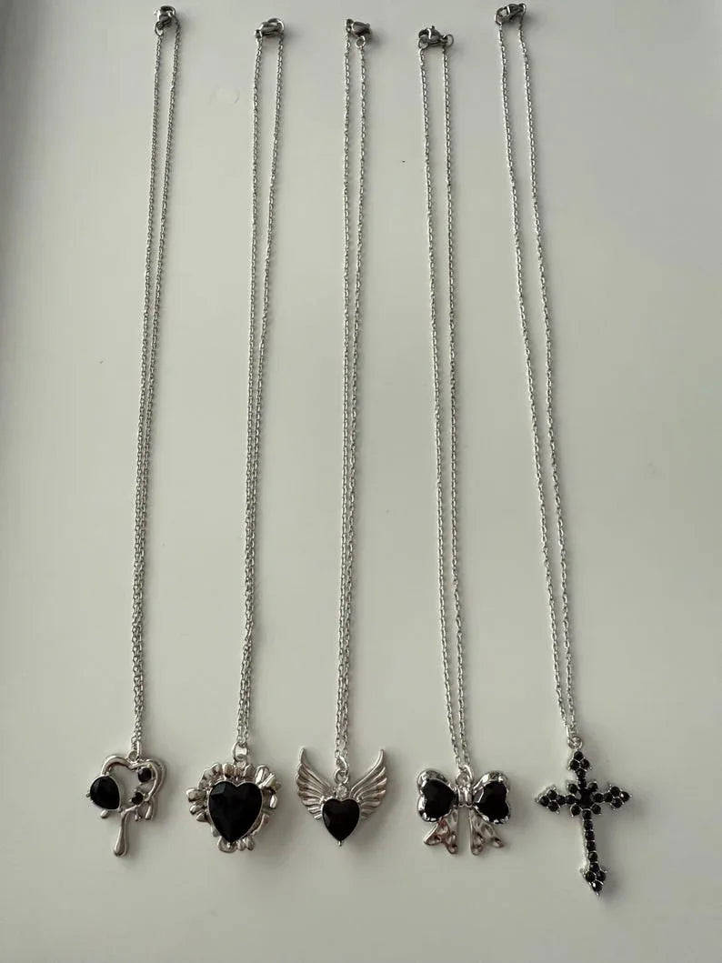 Absolutely Stunning Handmade Whimsical Black Gem Necklaces 17” Beadsbylillixx