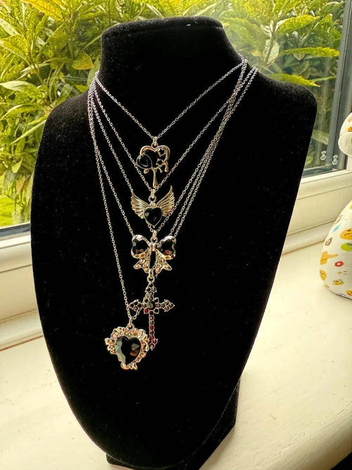 Absolutely Stunning Handmade Whimsical Black Gem Necklaces 17” Beadsbylillixx
