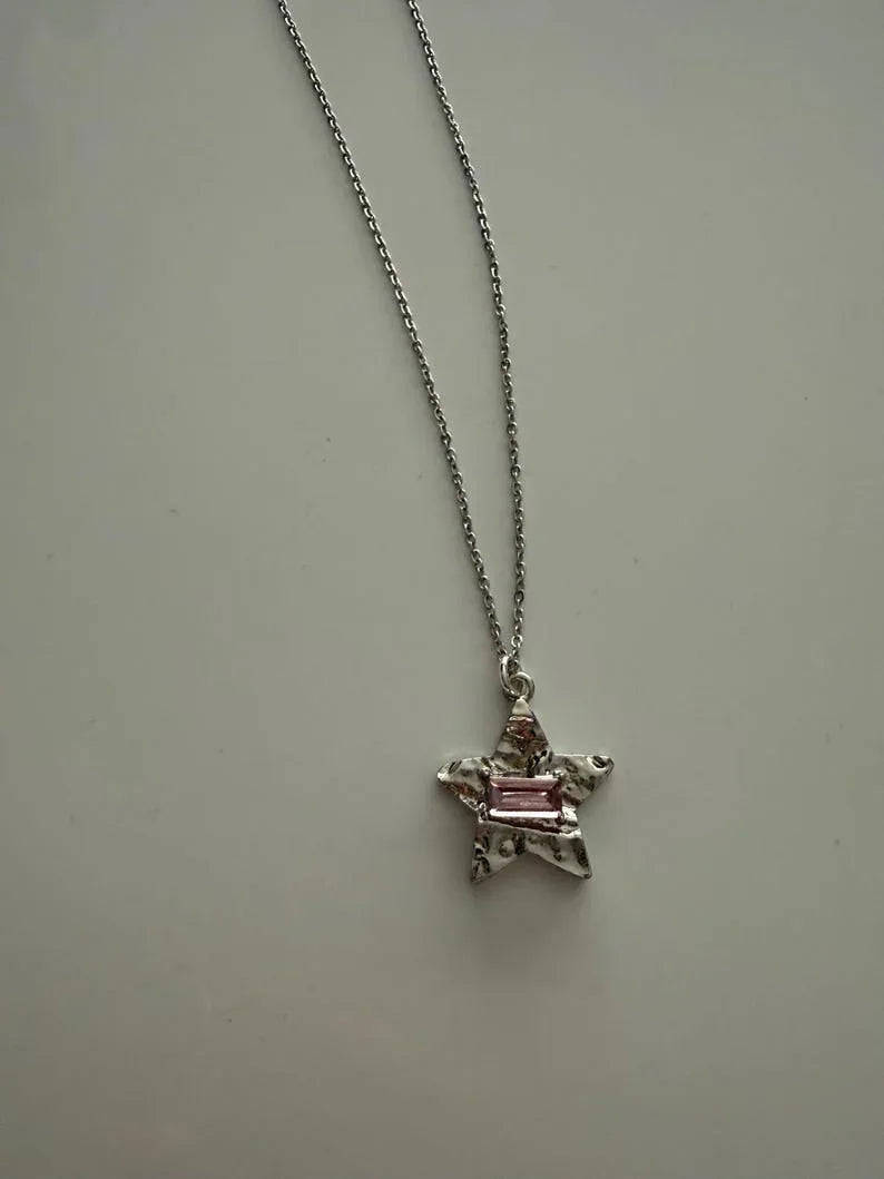 Absolutely Stunning Handmade Whimsical Pink Gem Necklaces 17” Beadsbylillixx