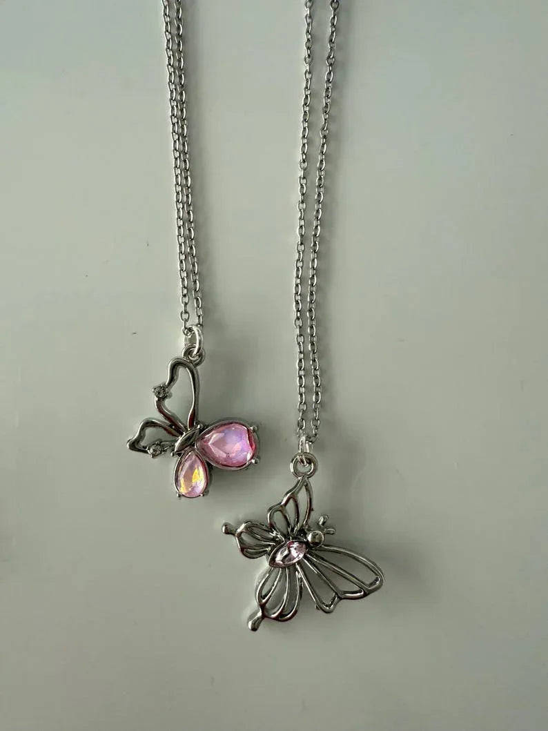 Absolutely Stunning Handmade Whimsical Pink Gem Necklaces 17” Beadsbylillixx